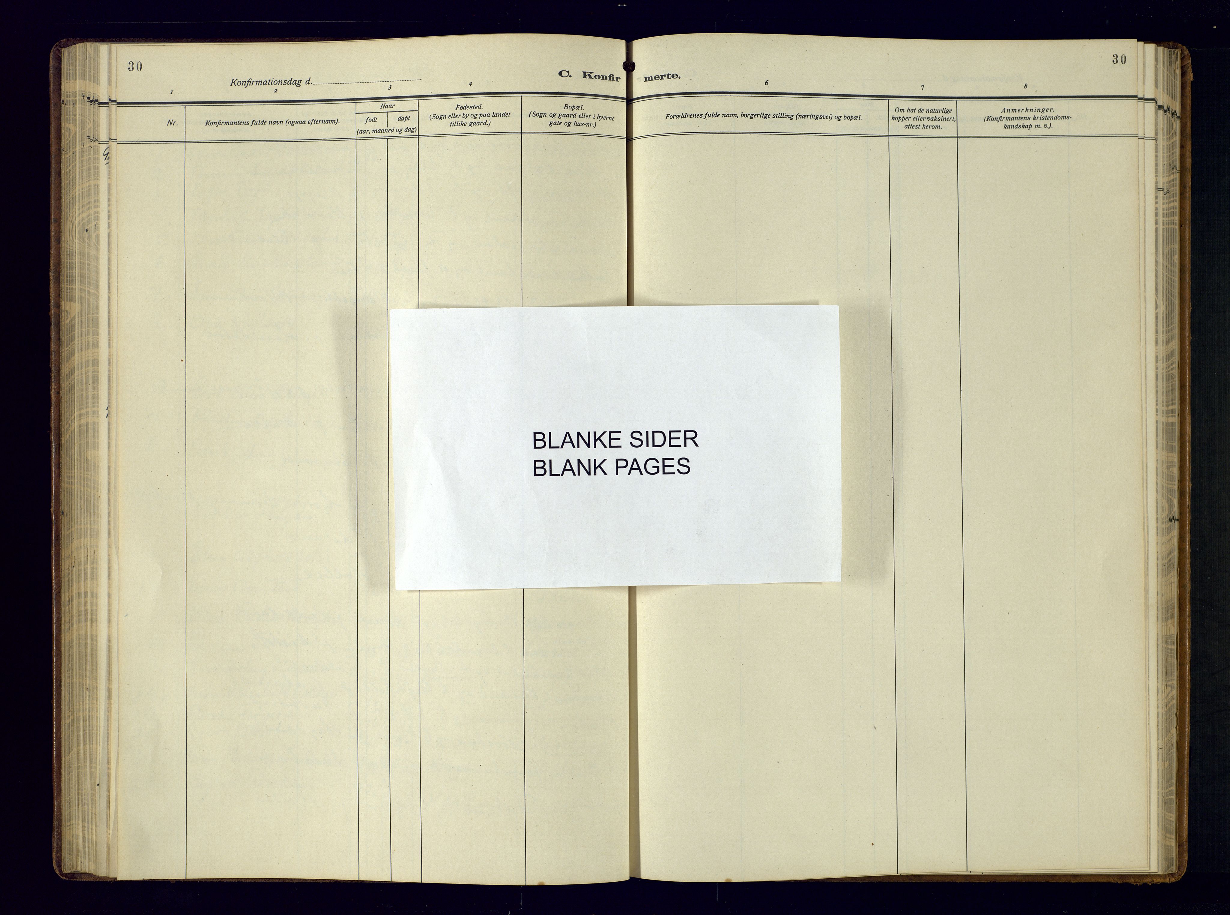 Holum sokneprestkontor, SAK/1111-0022/F/Fb/Fba/L0007: Klokkerbok nr. B-7, 1933-1960, s. 30