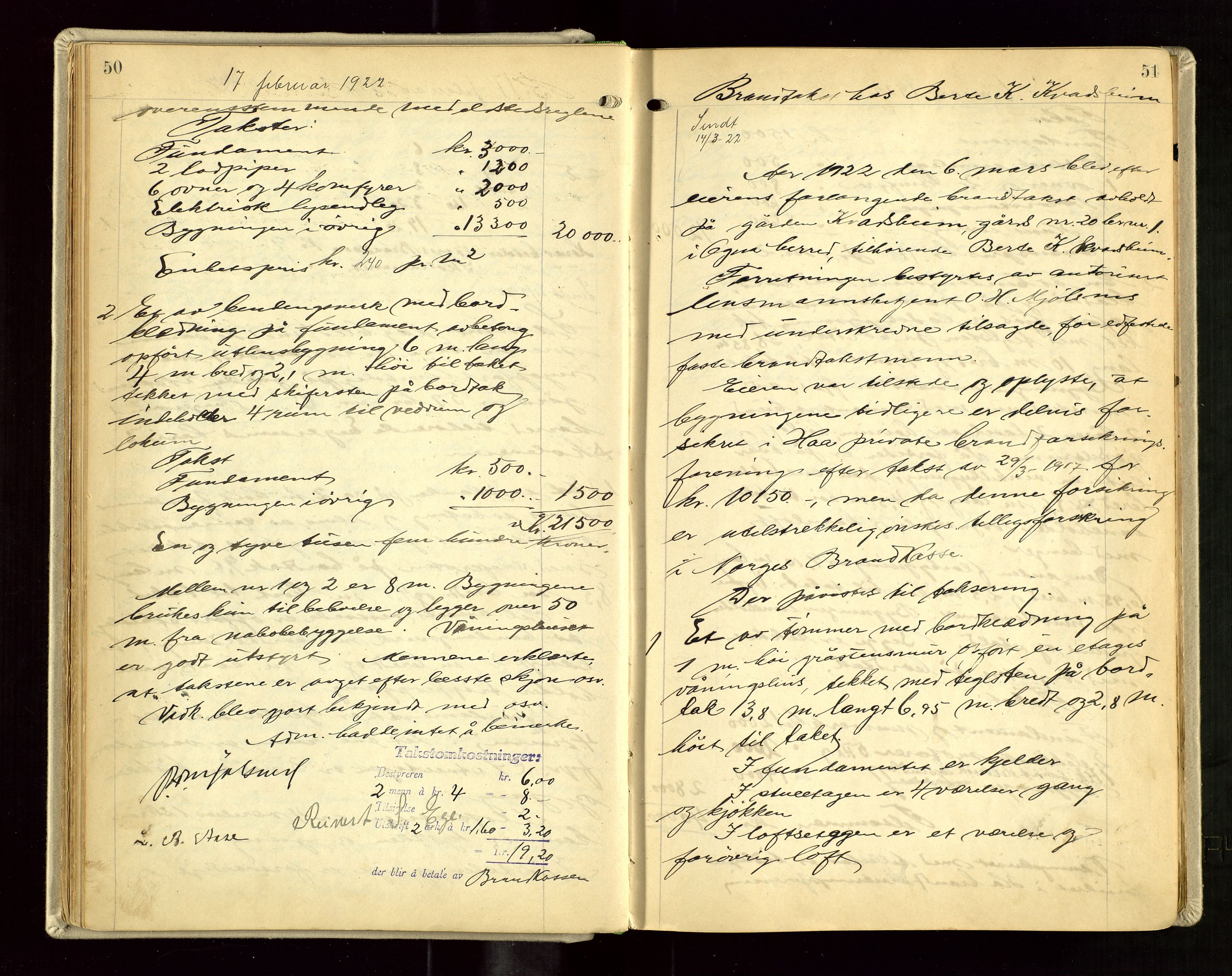 Eigersund lensmannskontor, AV/SAST-A-100171/Goa/L0005: "Branntakstprotokoll", 1921-1936, s. 50-51