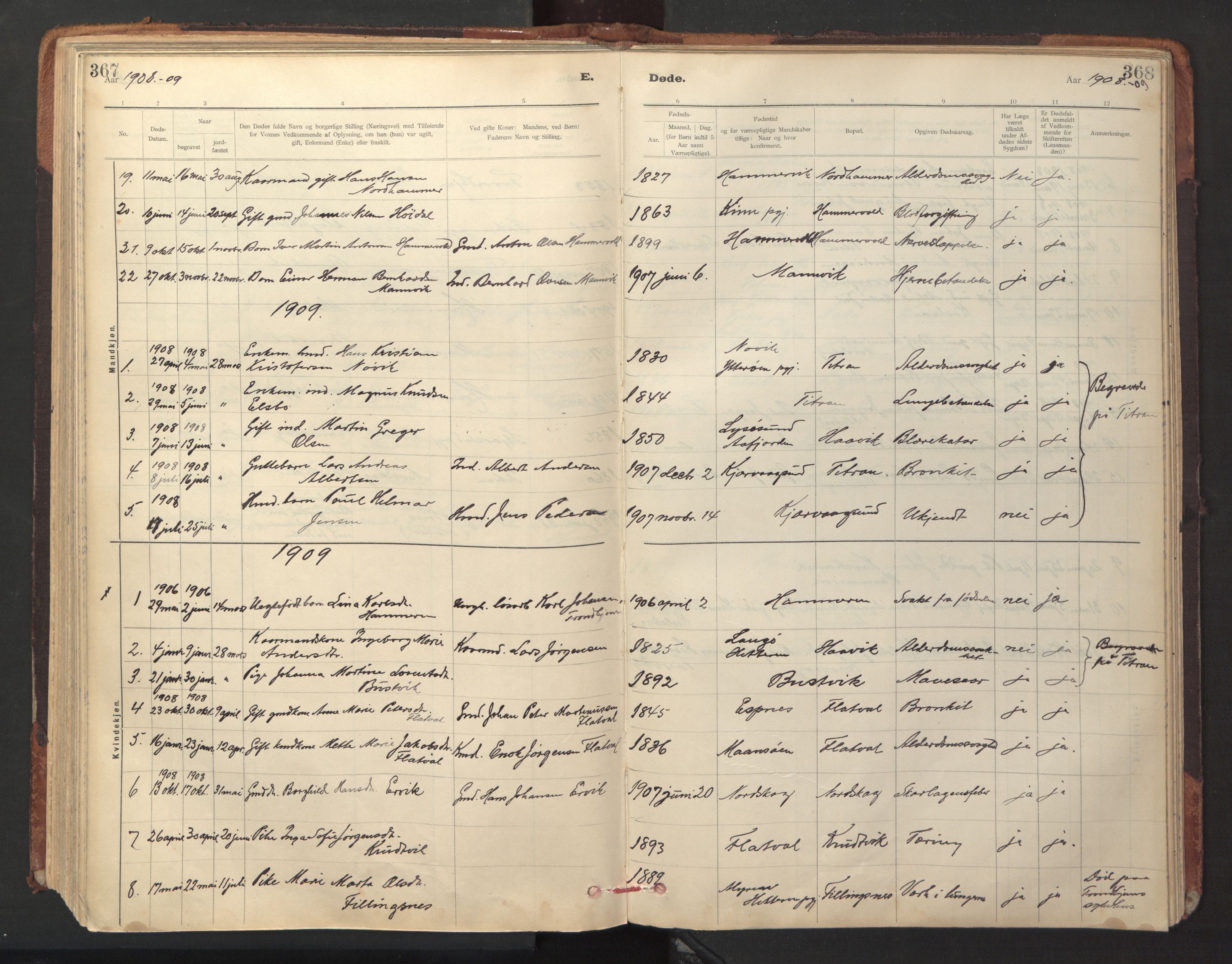 Ministerialprotokoller, klokkerbøker og fødselsregistre - Sør-Trøndelag, AV/SAT-A-1456/641/L0596: Ministerialbok nr. 641A02, 1898-1915, s. 367-368