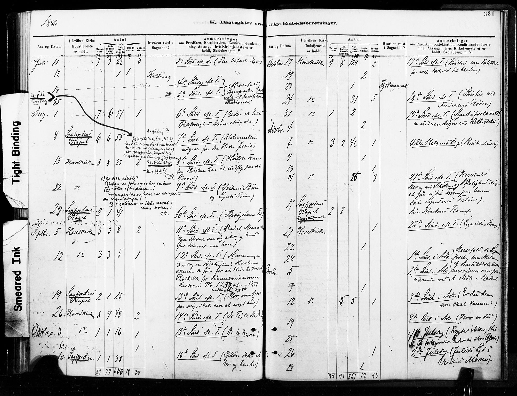 Ministerialprotokoller, klokkerbøker og fødselsregistre - Nordland, AV/SAT-A-1459/859/L0846: Ministerialbok nr. 859A06, 1878-1889, s. 331