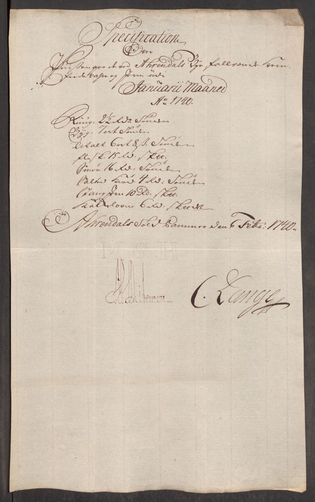 Rentekammeret inntil 1814, Realistisk ordnet avdeling, AV/RA-EA-4070/Oe/L0002: [Ø1]: Priskuranter, 1740-1744, s. 142