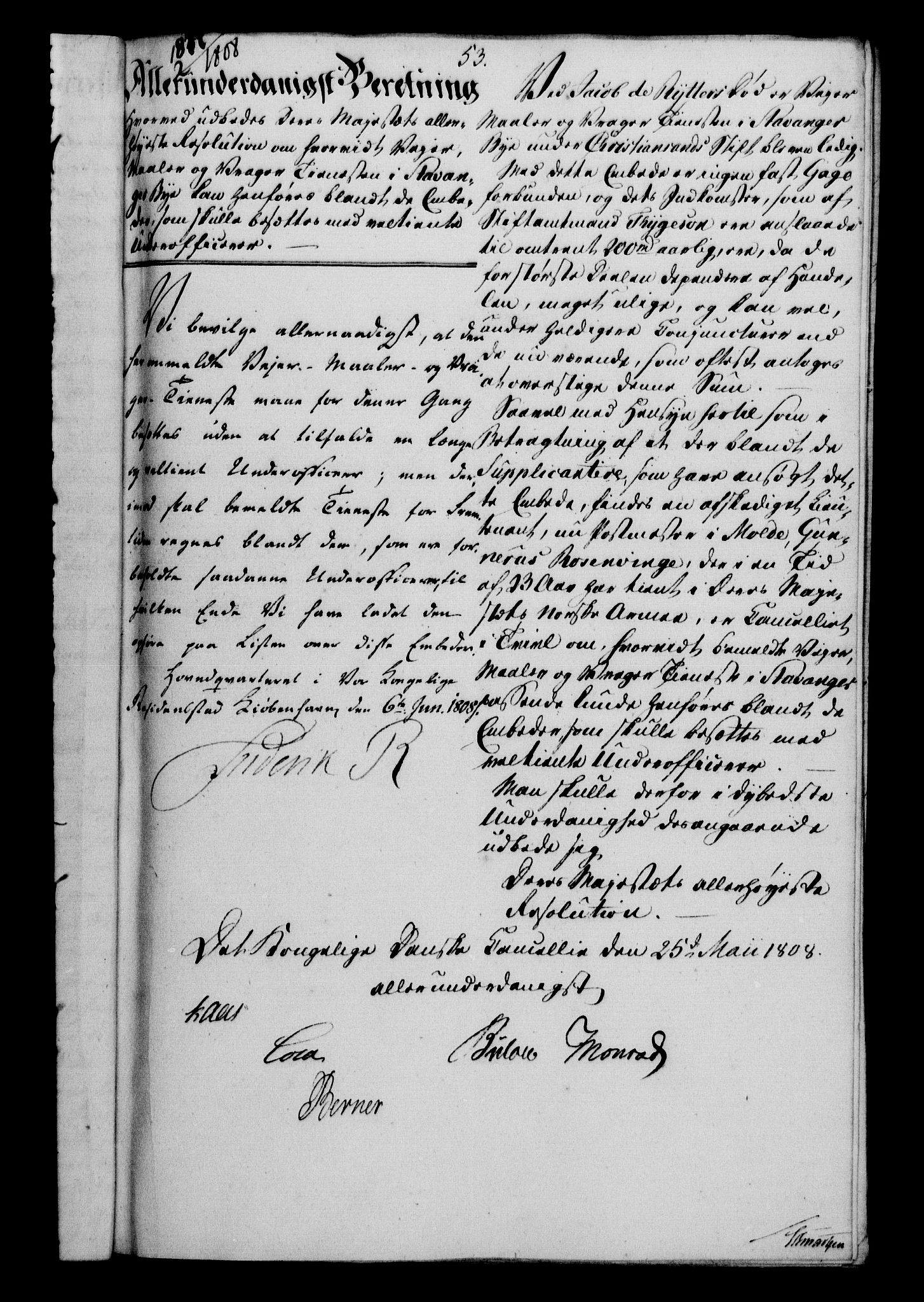 Danske Kanselli 1800-1814, AV/RA-EA-3024/H/Hf/Hfa/Hfab/L0009: Forestillinger, Kanselliets avdeling i Kolding og Rendsborg, 1808-1809
