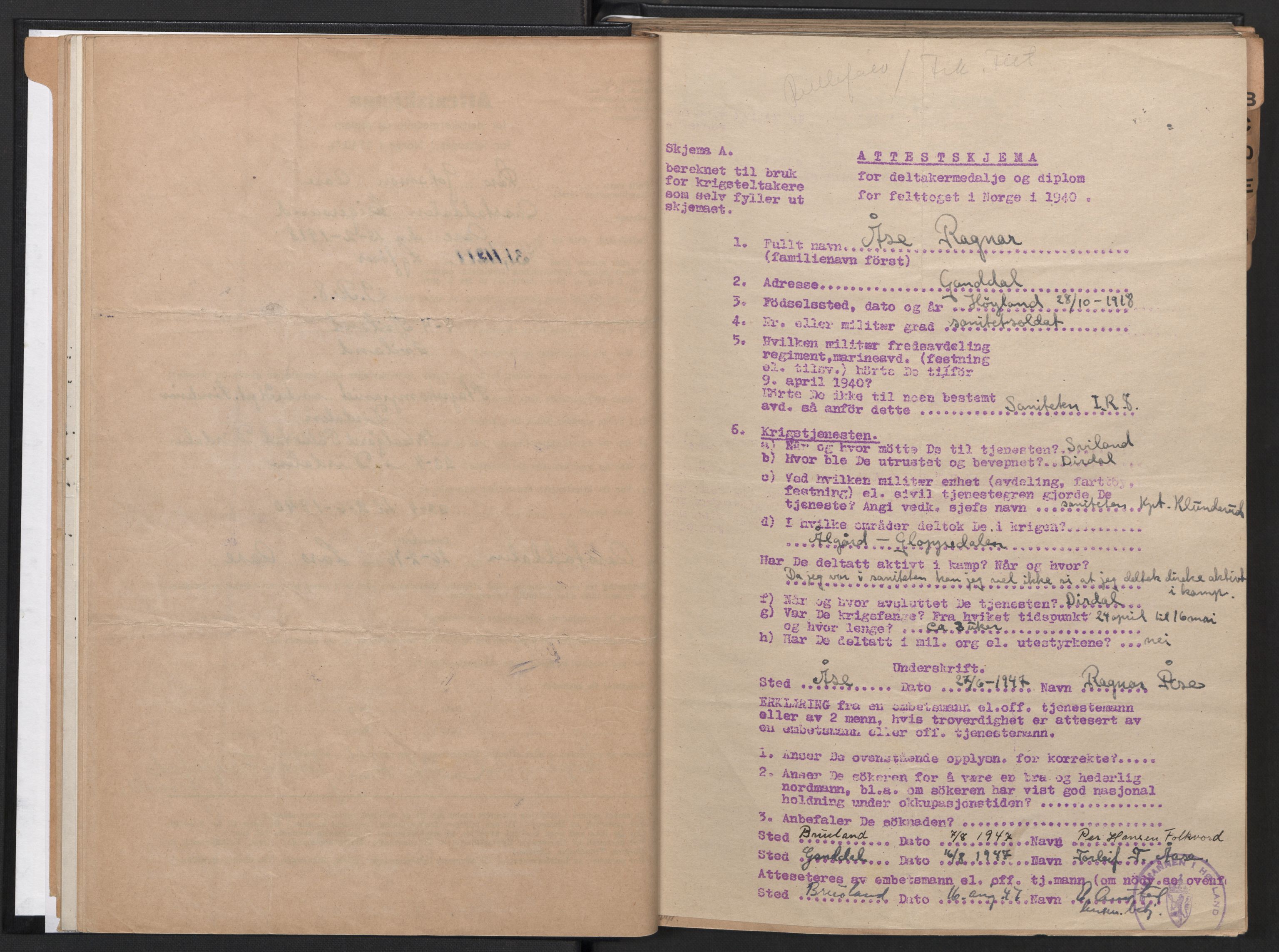 Forsvaret, Rogaland infanteriregiment nr. 8, AV/RA-RAFA-3374/D/Dc/L0001: Saksarkiv nr. 532, 1946, s. 20