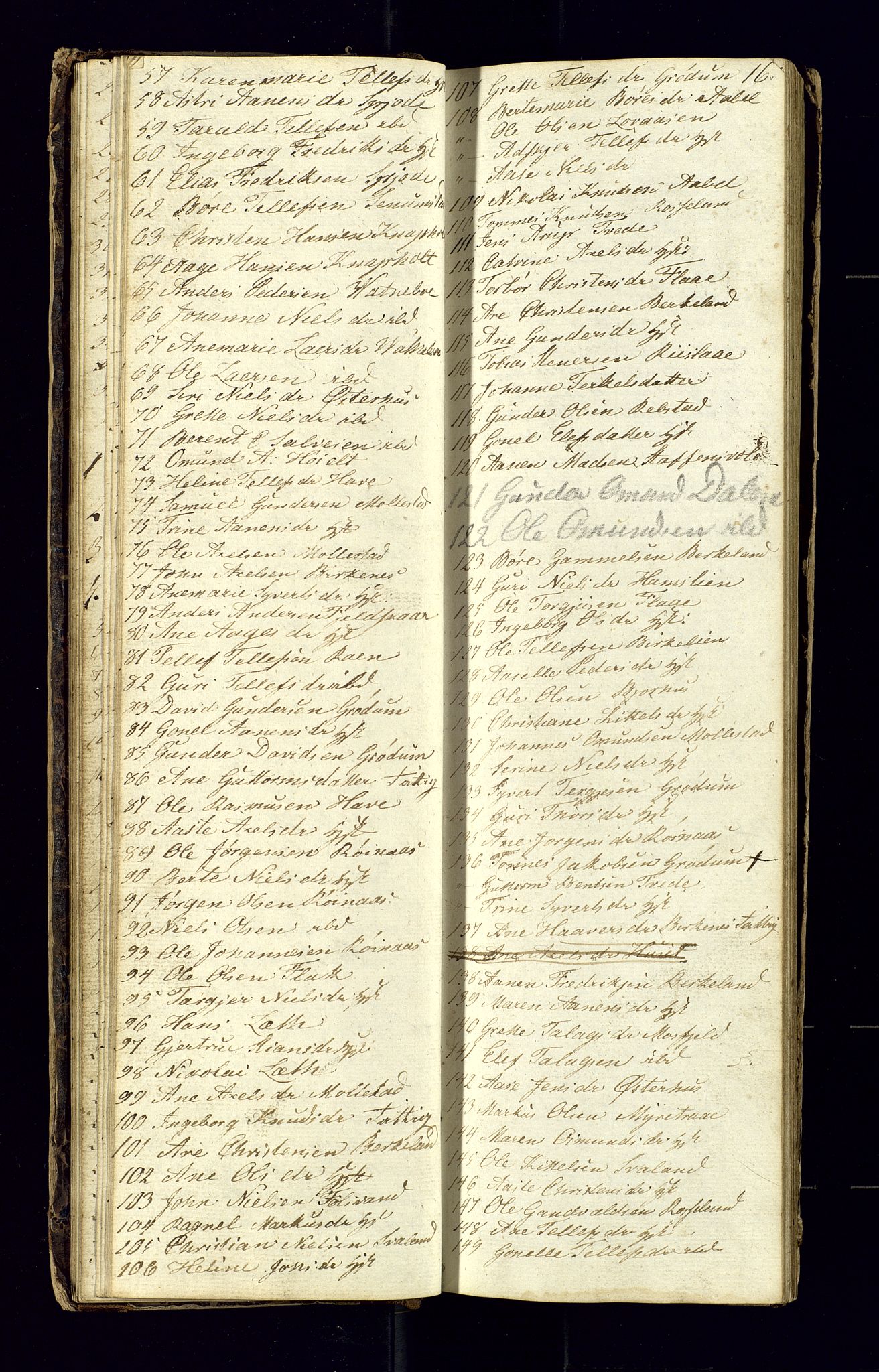 Birkenes sokneprestkontor, AV/SAK-1111-0004/F/Fc/L0002: Kommunikantprotokoll nr. C-2, 1839-1849, s. 16