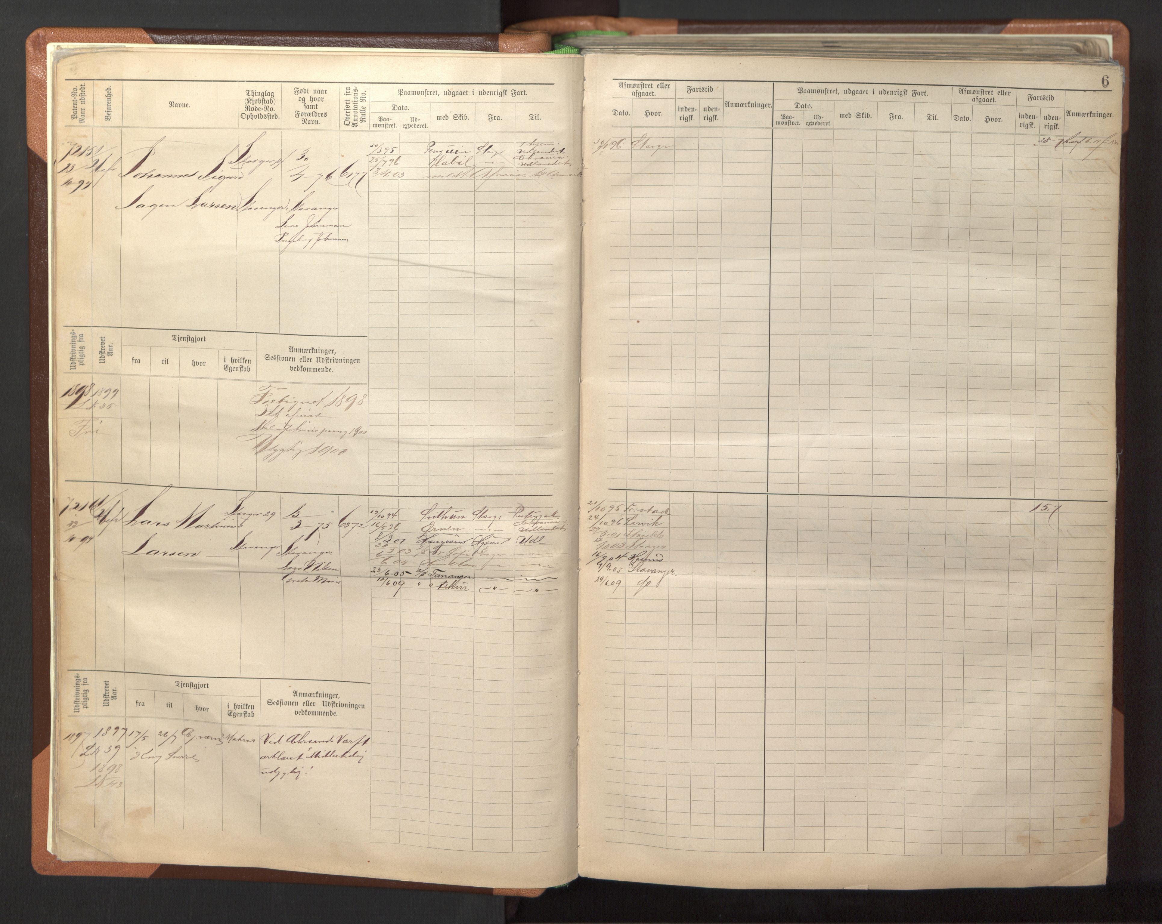 Stavanger sjømannskontor, AV/SAST-A-102006/F/Fb/Fbb/L0022: Sjøfartshovedrulle patnentnr. 7205-8160 (dublett), 1894, s. 9