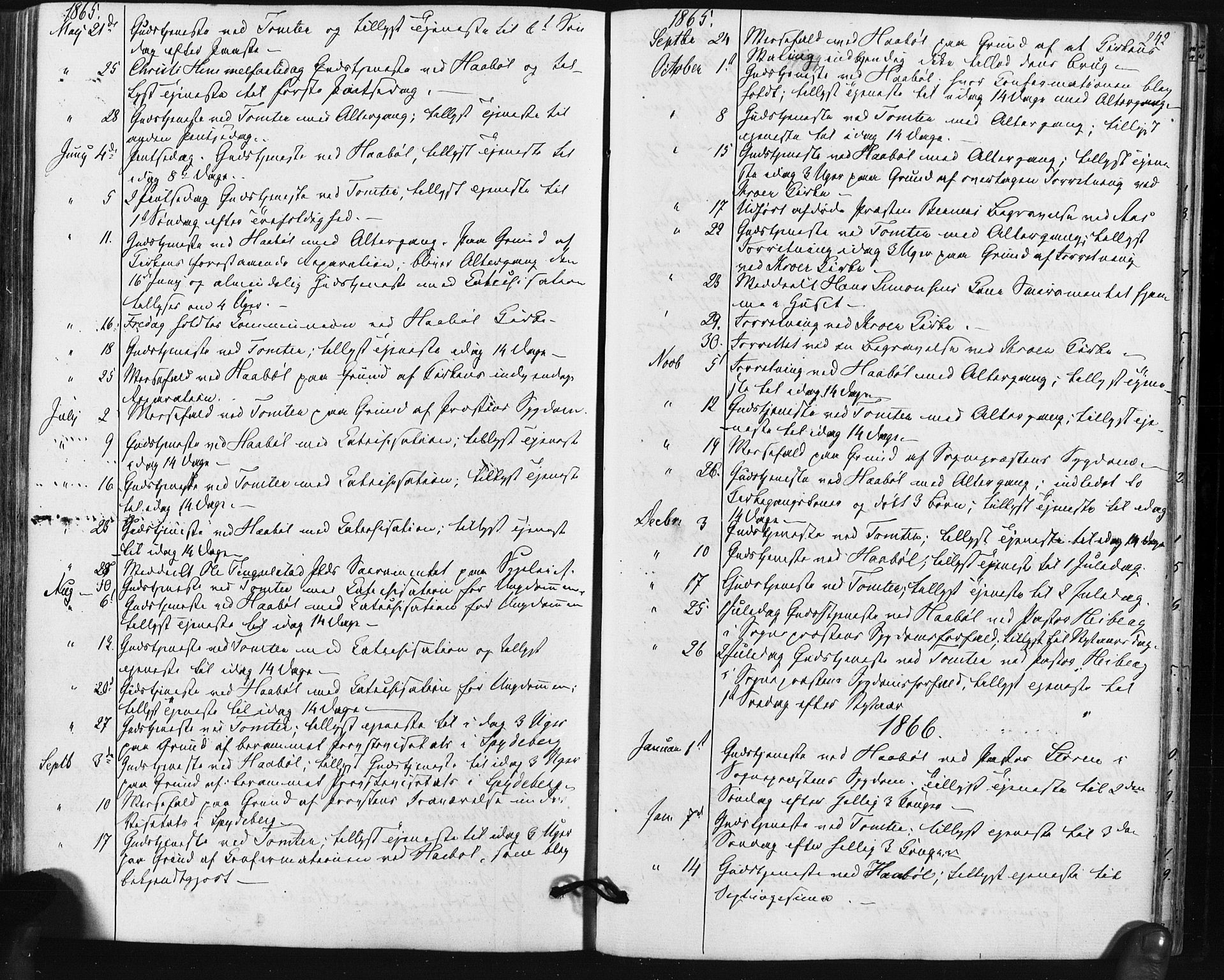 Hobøl prestekontor Kirkebøker, AV/SAO-A-2002/F/Fa/L0004: Ministerialbok nr. I 4, 1865-1877, s. 242
