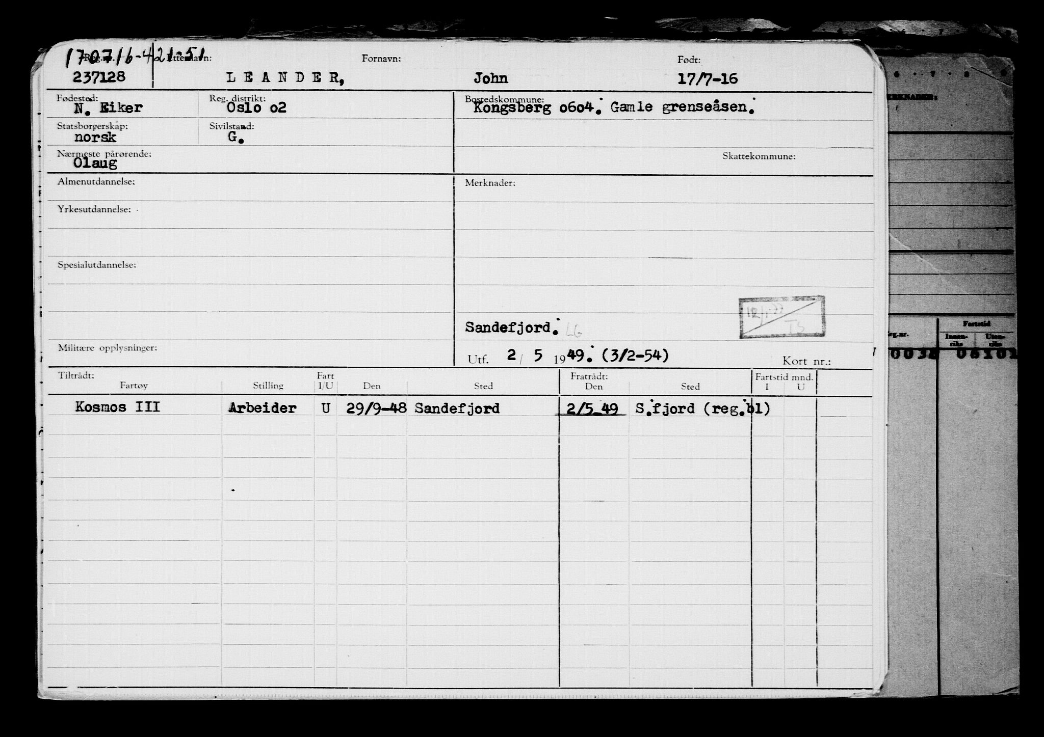 Direktoratet for sjømenn, AV/RA-S-3545/G/Gb/L0141: Hovedkort, 1916, s. 54