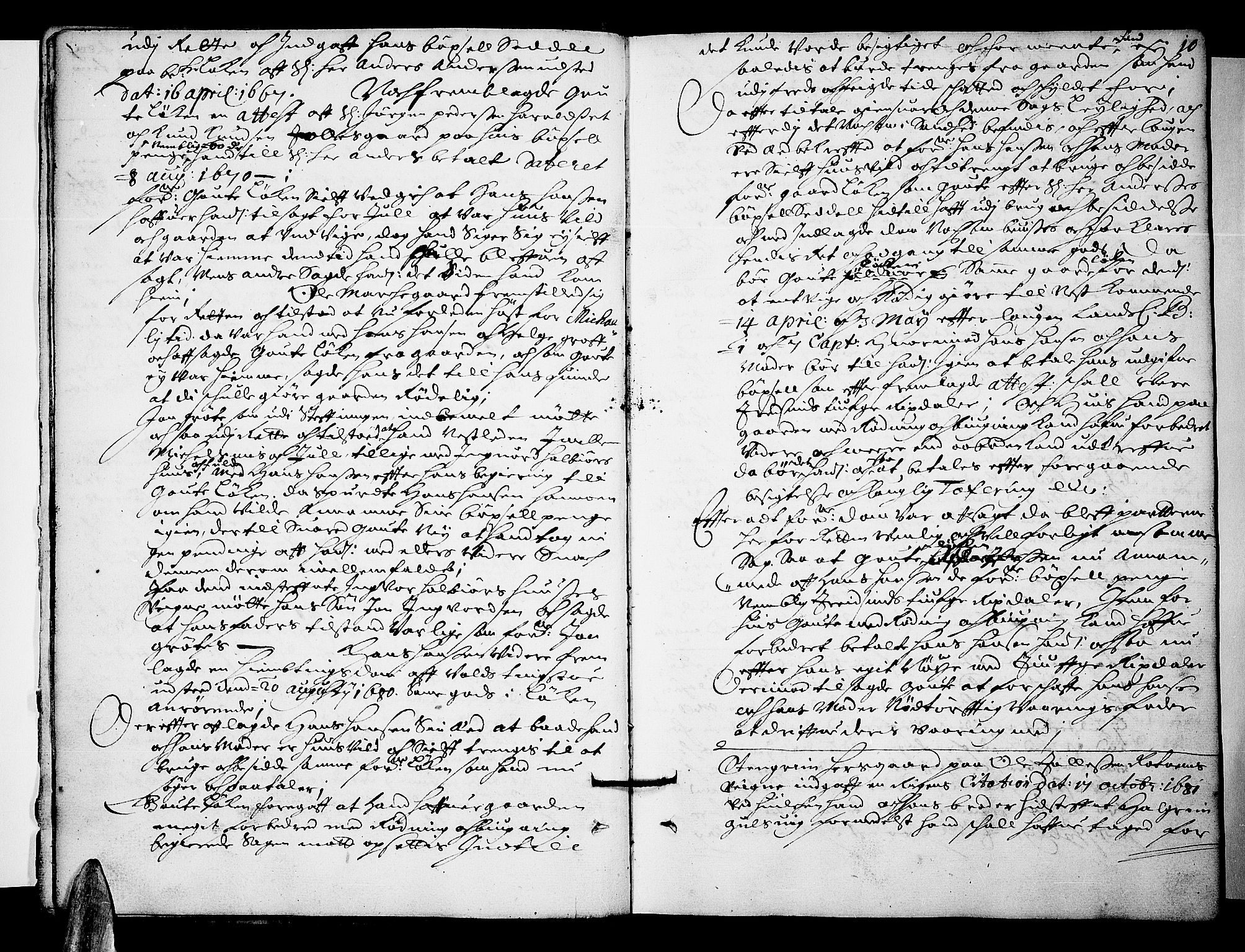 Ringerike og Hallingdal sorenskriveri, SAKO/A-81/F/Fa/Faa/L0016: Tingbok, 1682, s. 10