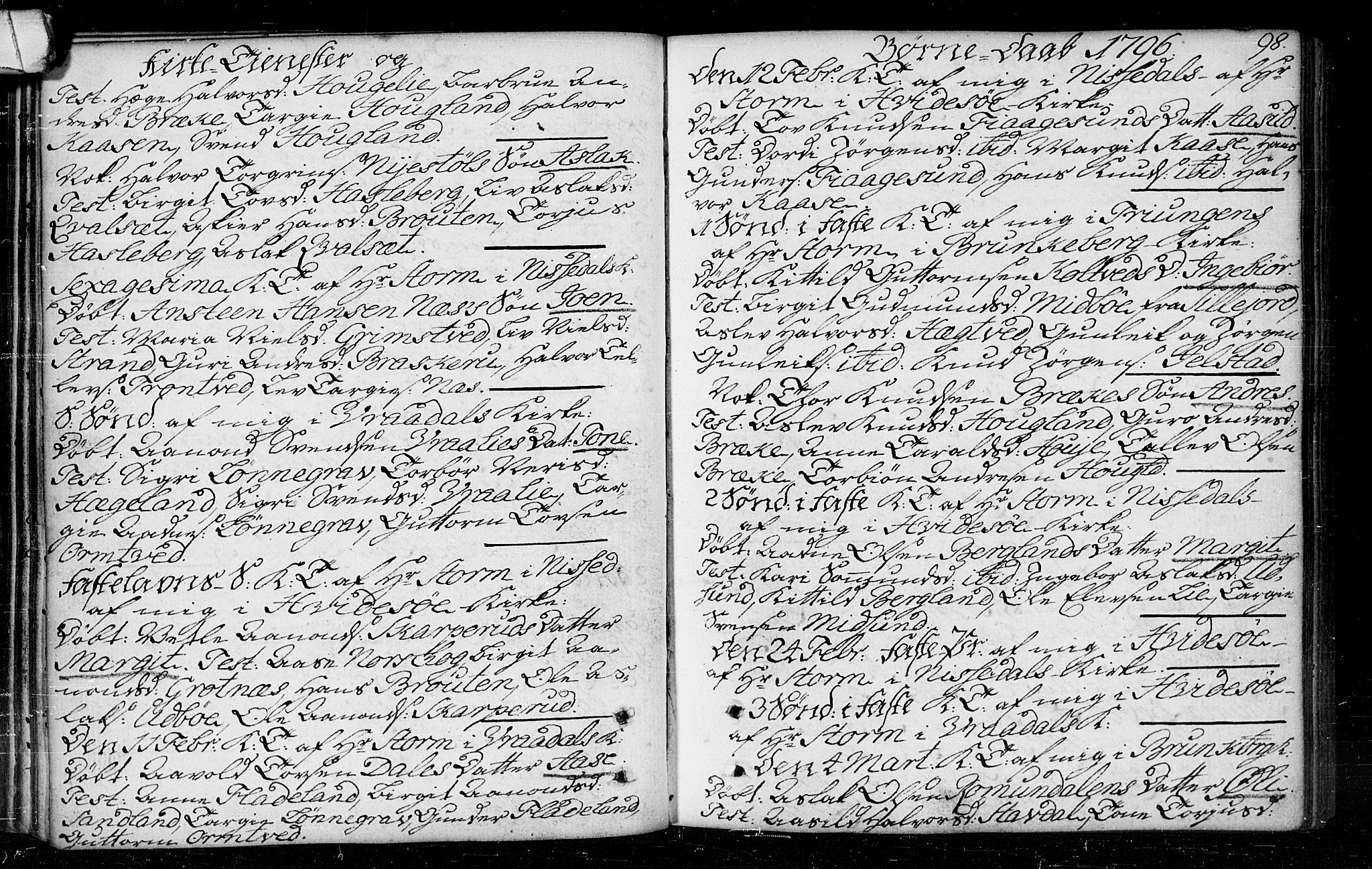 Kviteseid kirkebøker, SAKO/A-276/F/Fa/L0003: Ministerialbok nr. I 3, 1787-1799, s. 98
