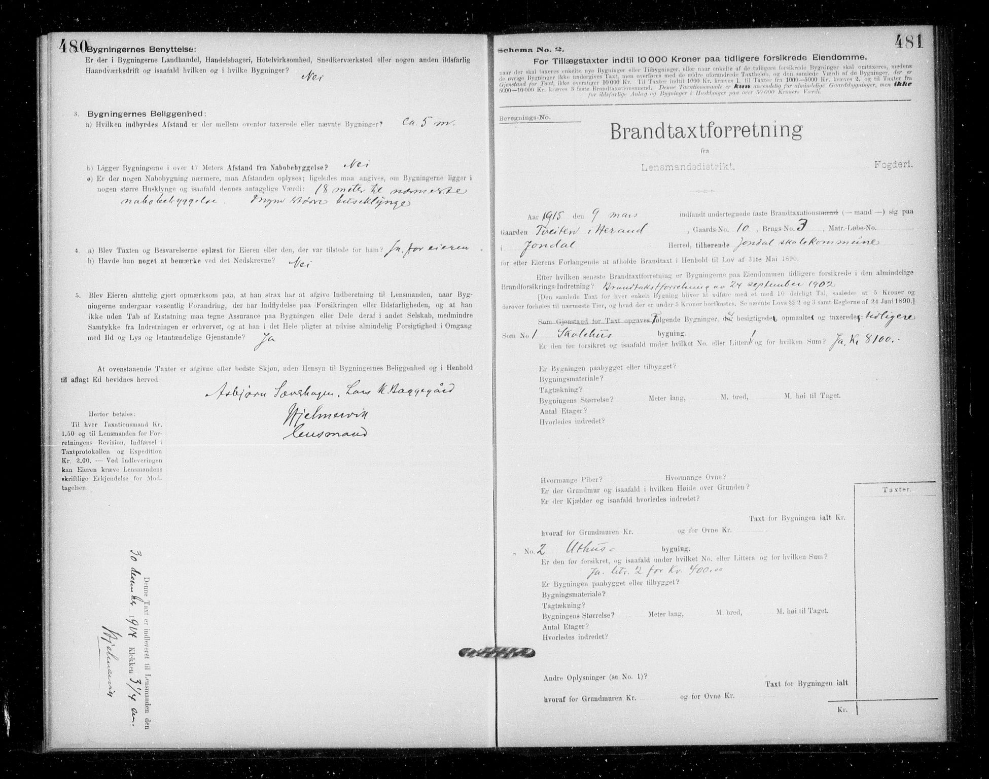 Lensmannen i Jondal, AV/SAB-A-33101/0012/L0005: Branntakstprotokoll, skjematakst, 1894-1951, s. 480-481