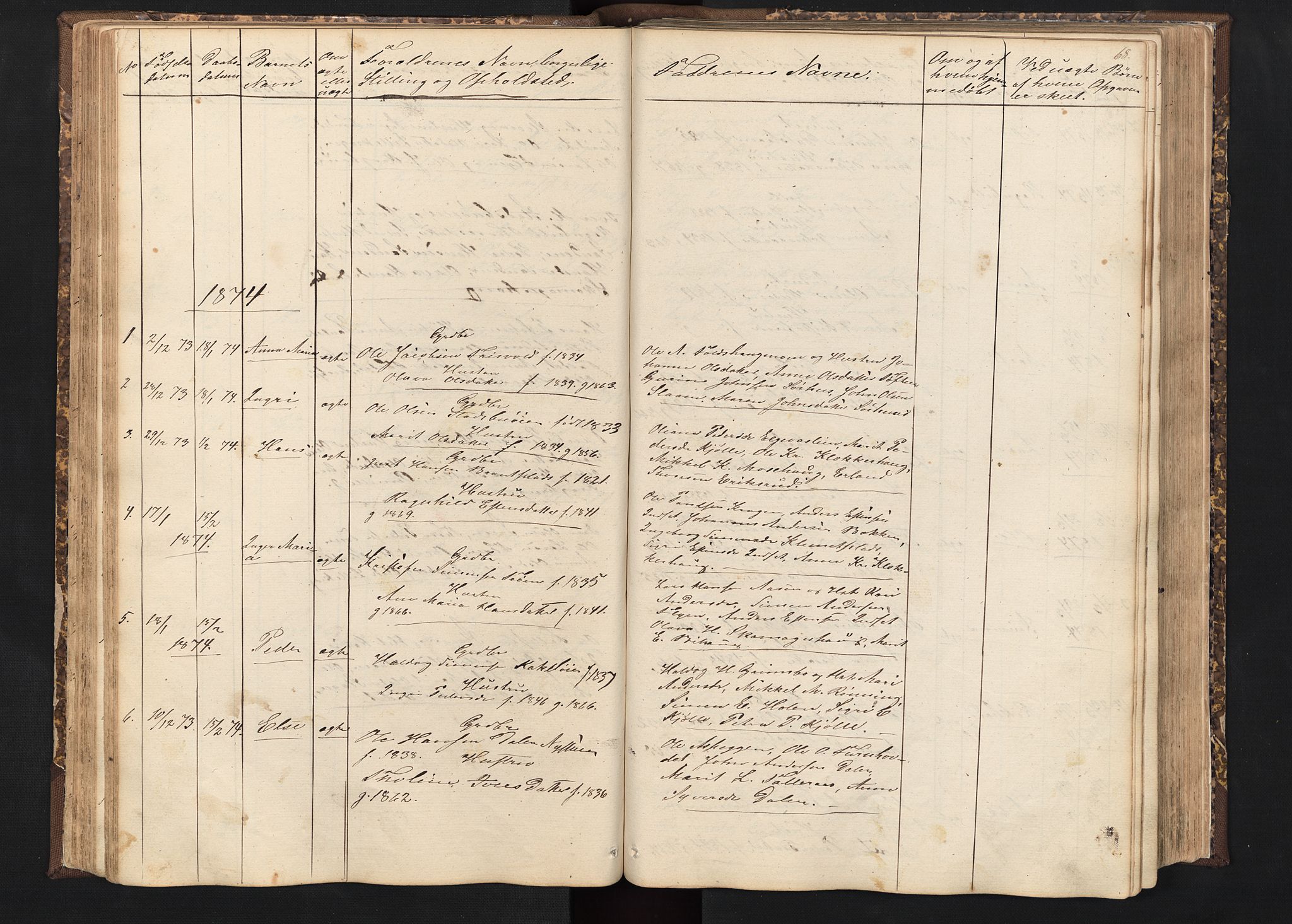 Alvdal prestekontor, AV/SAH-PREST-060/H/Ha/Hab/L0001: Klokkerbok nr. 1, 1857-1893, s. 68