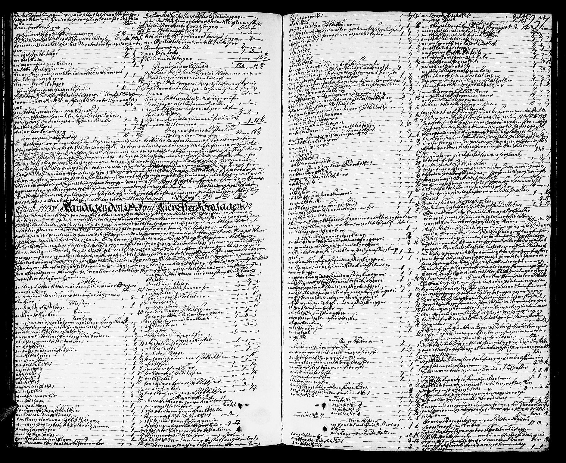 Orkdal sorenskriveri, SAT/A-4169/1/3/3Aa/L0007: Skifteprotokoller, 1767-1782, s. 256b-257a