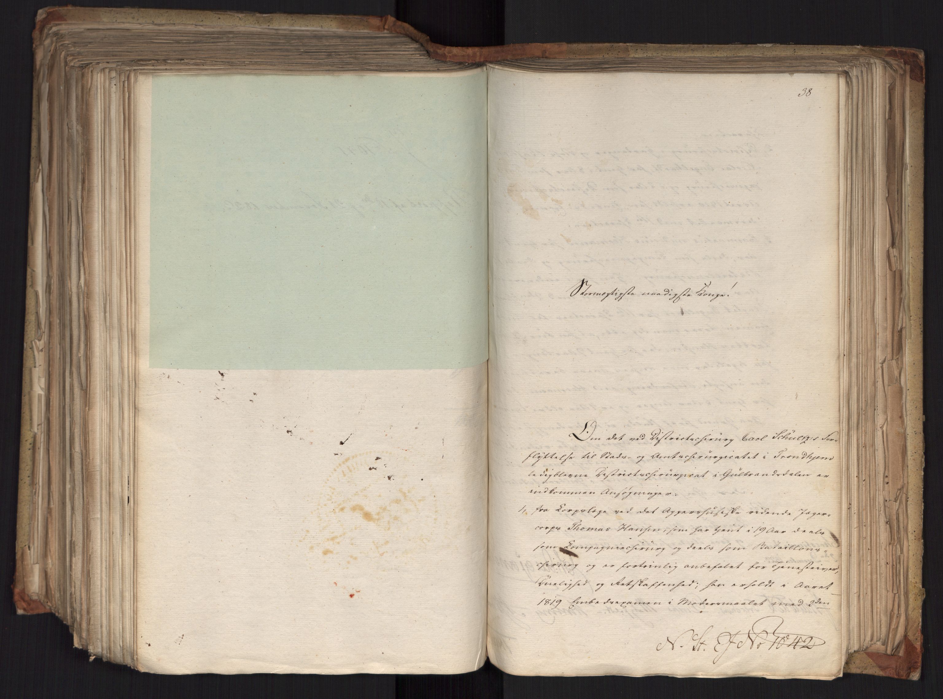 Statsrådsavdelingen i Stockholm, RA/S-1003/D/Da/L0036: Regjeringsinnstillinger nr. 841-1114, 1823, s. 608