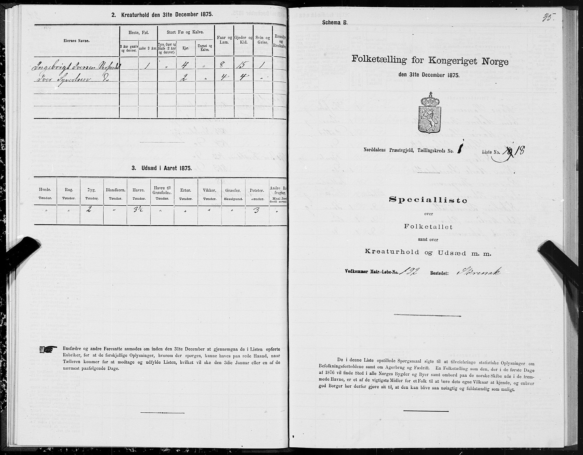 SAT, Folketelling 1875 for 1524P Norddal prestegjeld, 1875, s. 1035