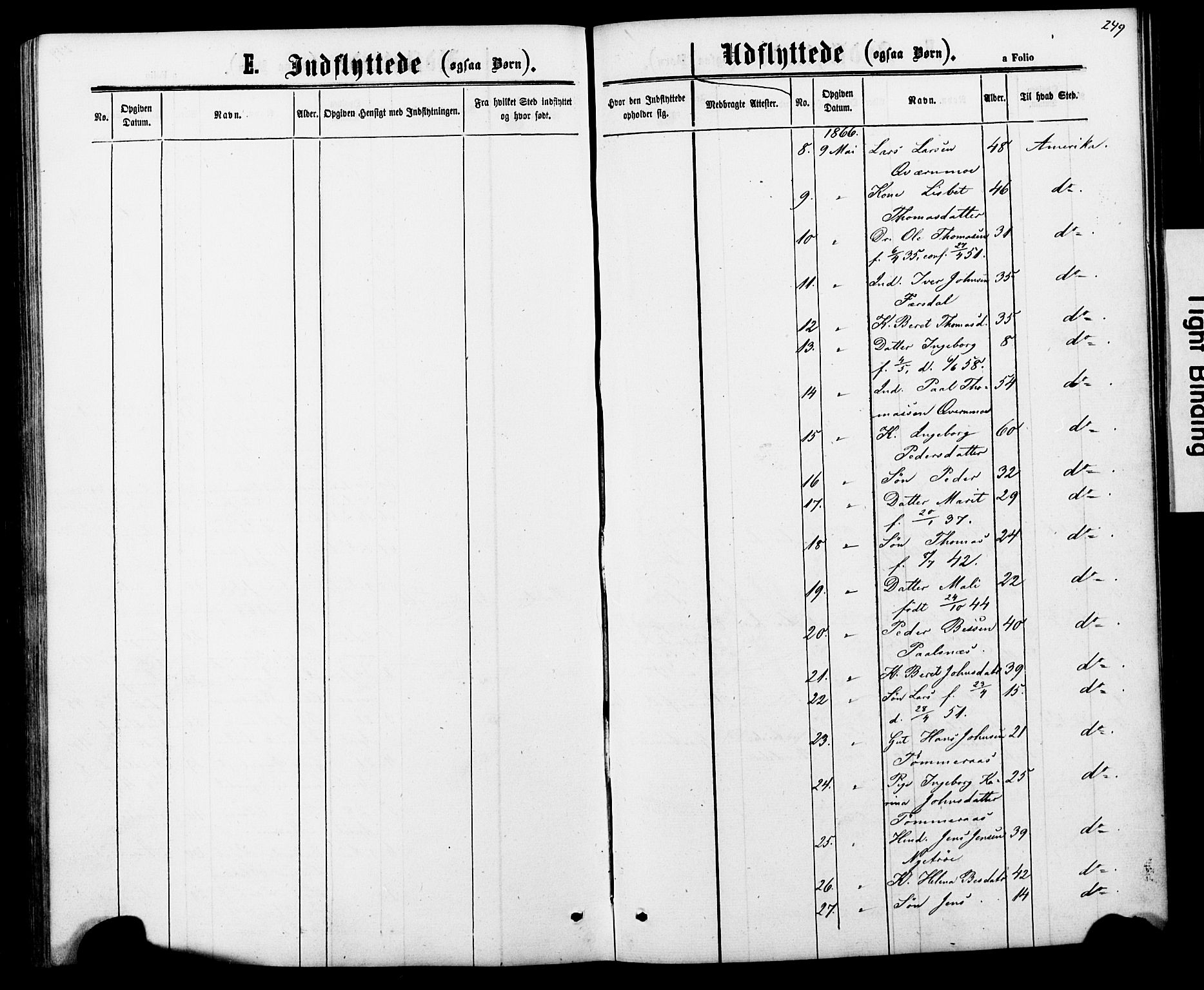 Ministerialprotokoller, klokkerbøker og fødselsregistre - Nord-Trøndelag, SAT/A-1458/706/L0049: Klokkerbok nr. 706C01, 1864-1895, s. 249