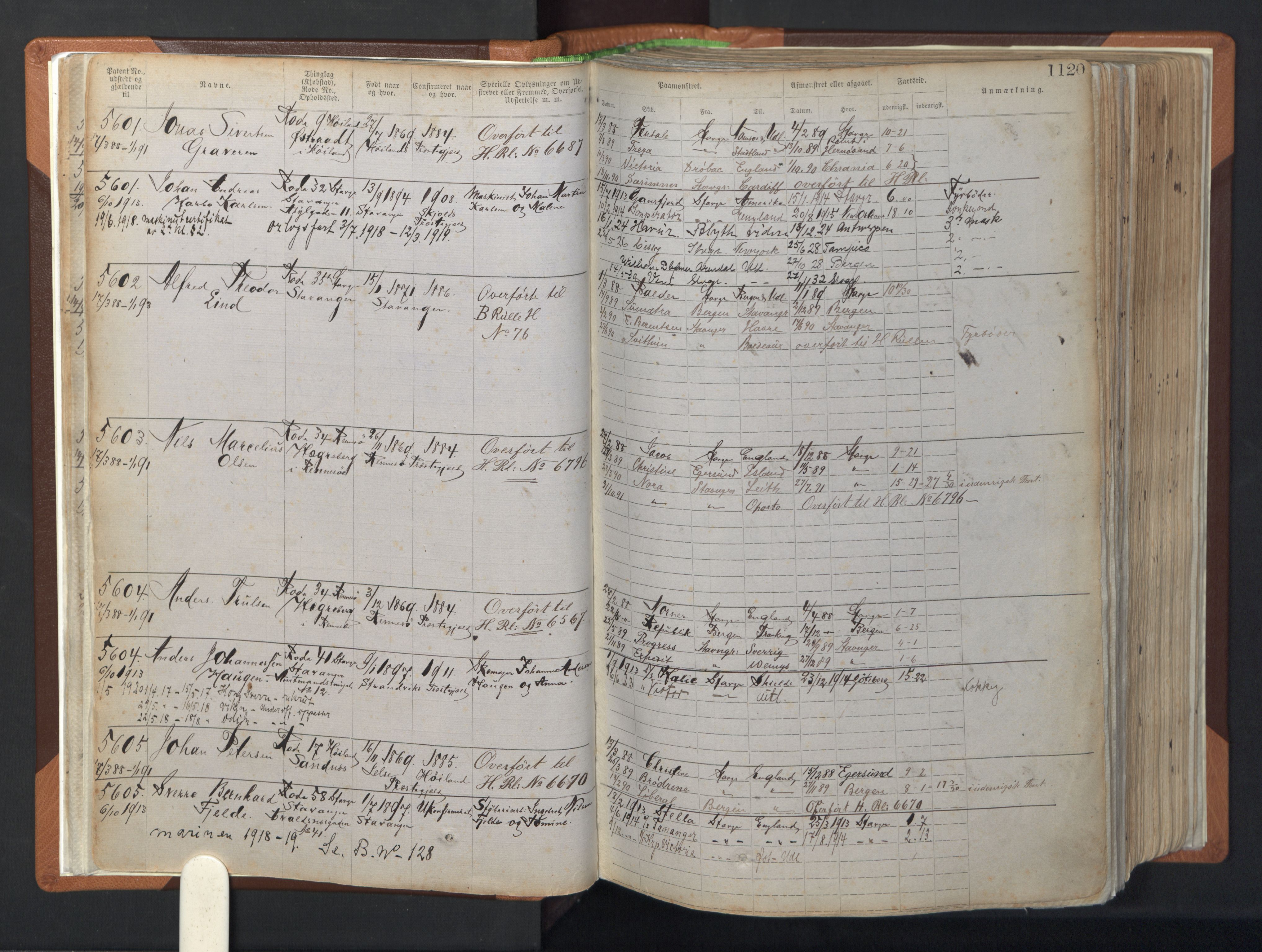 Stavanger sjømannskontor, AV/SAST-A-102006/F/Ff/L0007: Annotasjonsrulle, patentnr. 5506-7180, 1887-1900, s. 25