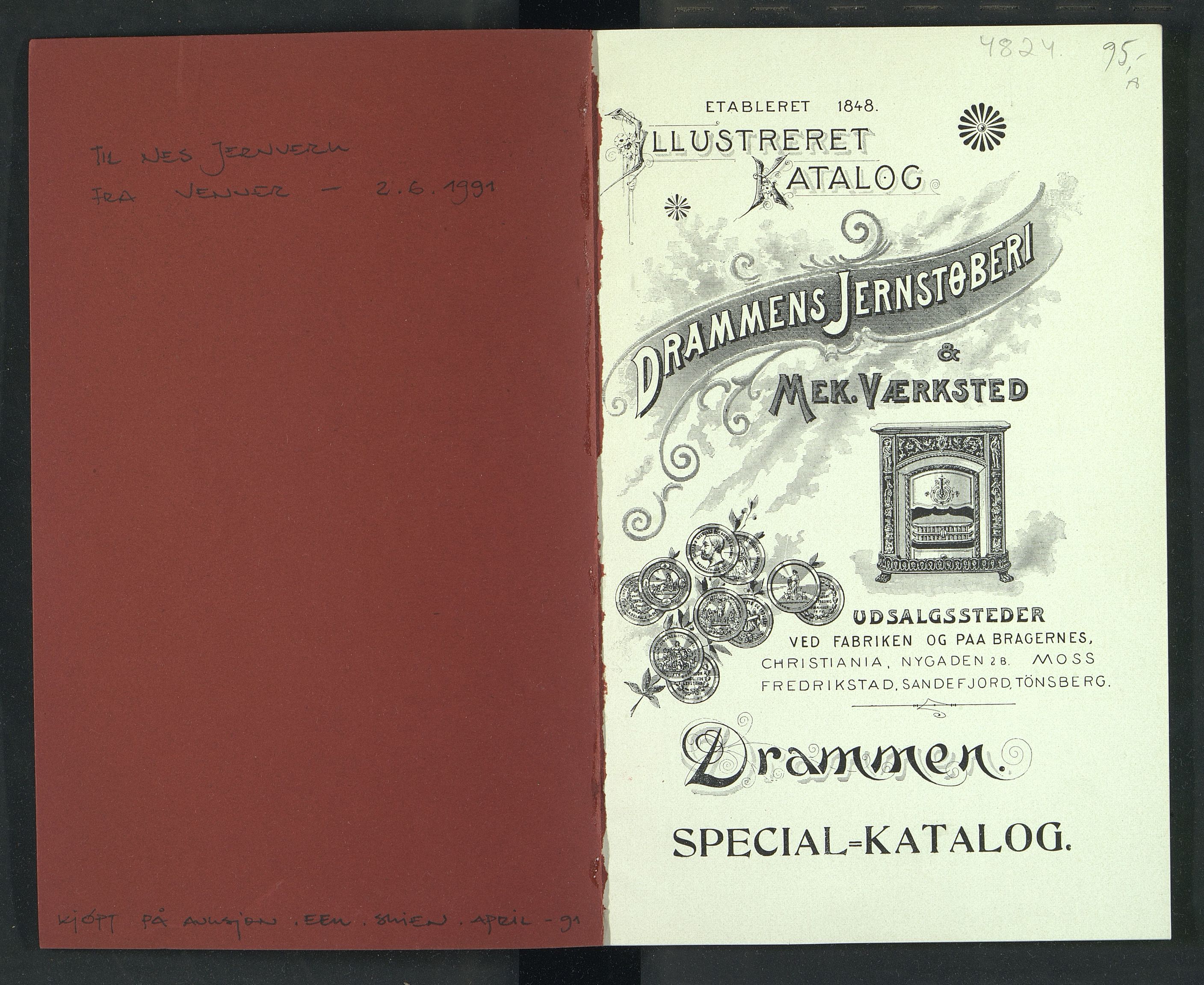 Næs Jernverksmuseets samling av historiske ovnskataloger, NESJ/NJM-006/01/L0031: Drammens Jernstøberi & Mek. Værksted Special-Katalog, 1900-1950