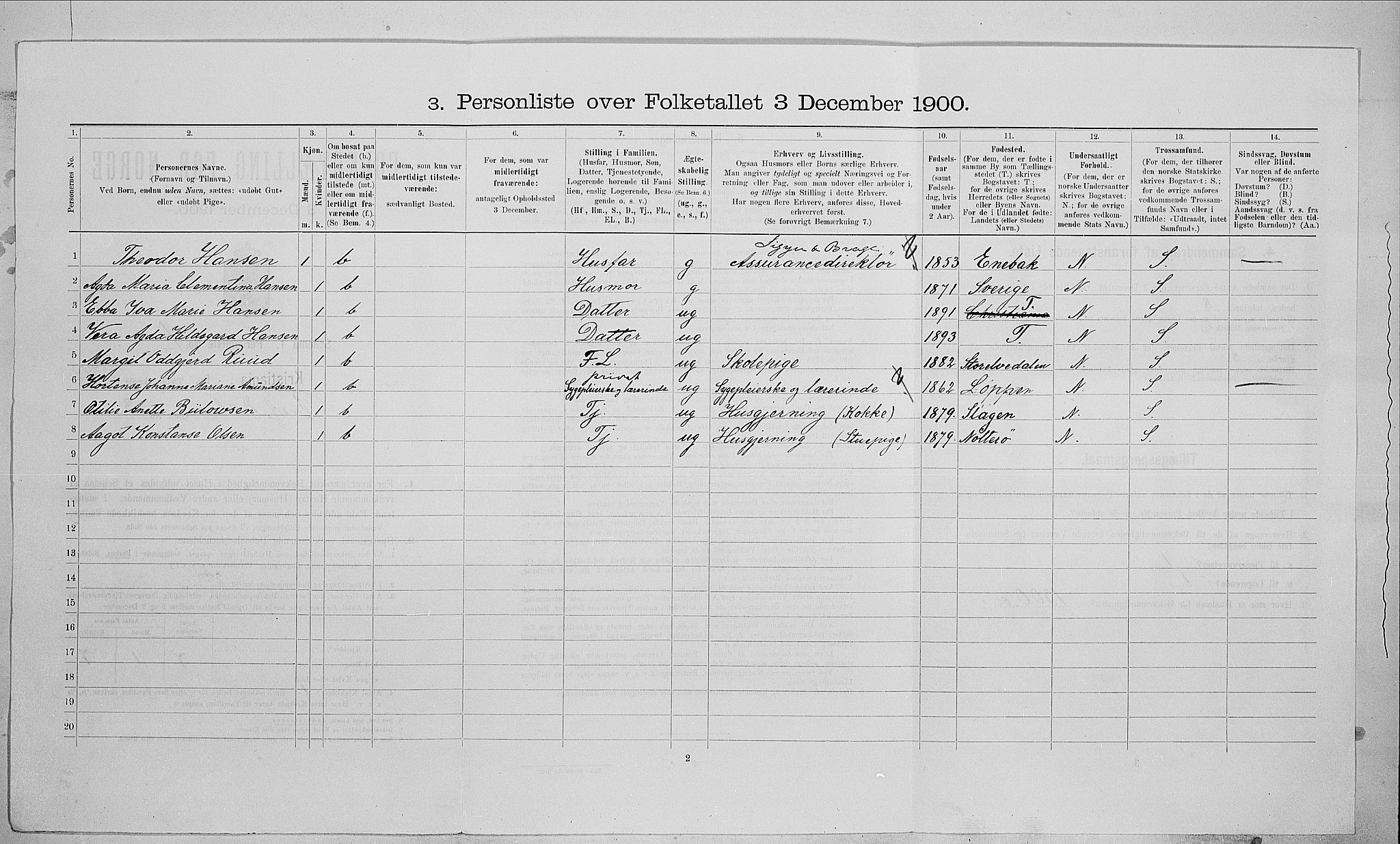 SAO, Folketelling 1900 for 0301 Kristiania kjøpstad, 1900, s. 73169