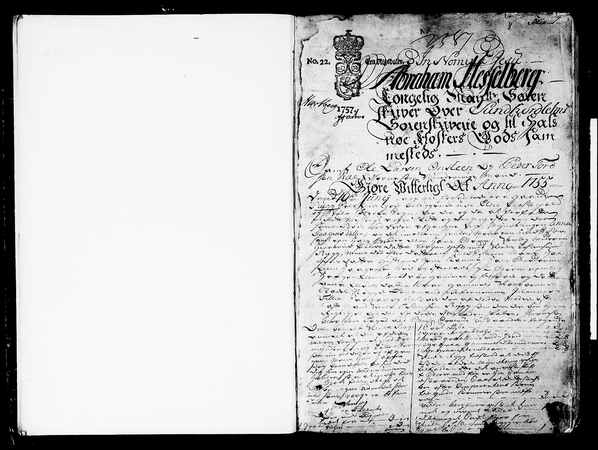 Sunnhordland sorenskrivar, SAB/A-2401/1/H/Ha/Haa/L0007: Skifteprotokollar. Register på lesesal. Fol. 901- ut, 1755-1760, s. 0b-1a