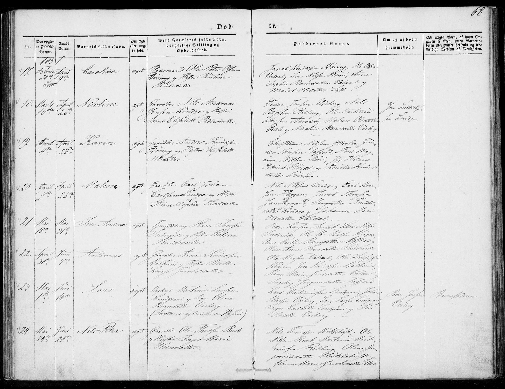 Ministerialprotokoller, klokkerbøker og fødselsregistre - Møre og Romsdal, AV/SAT-A-1454/519/L0249: Ministerialbok nr. 519A08, 1846-1868, s. 68