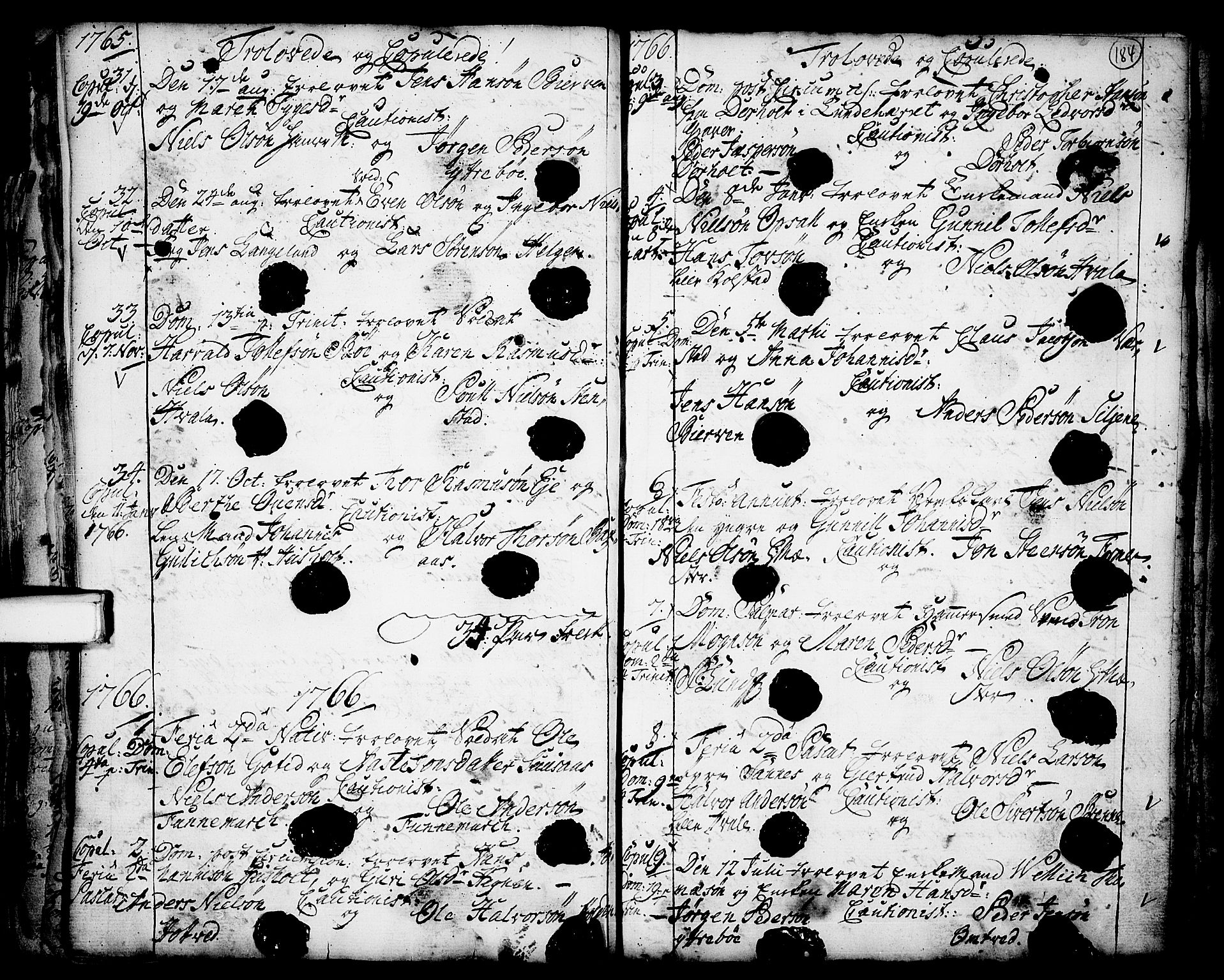 Holla kirkebøker, AV/SAKO-A-272/F/Fa/L0001: Ministerialbok nr. 1, 1717-1779, s. 184