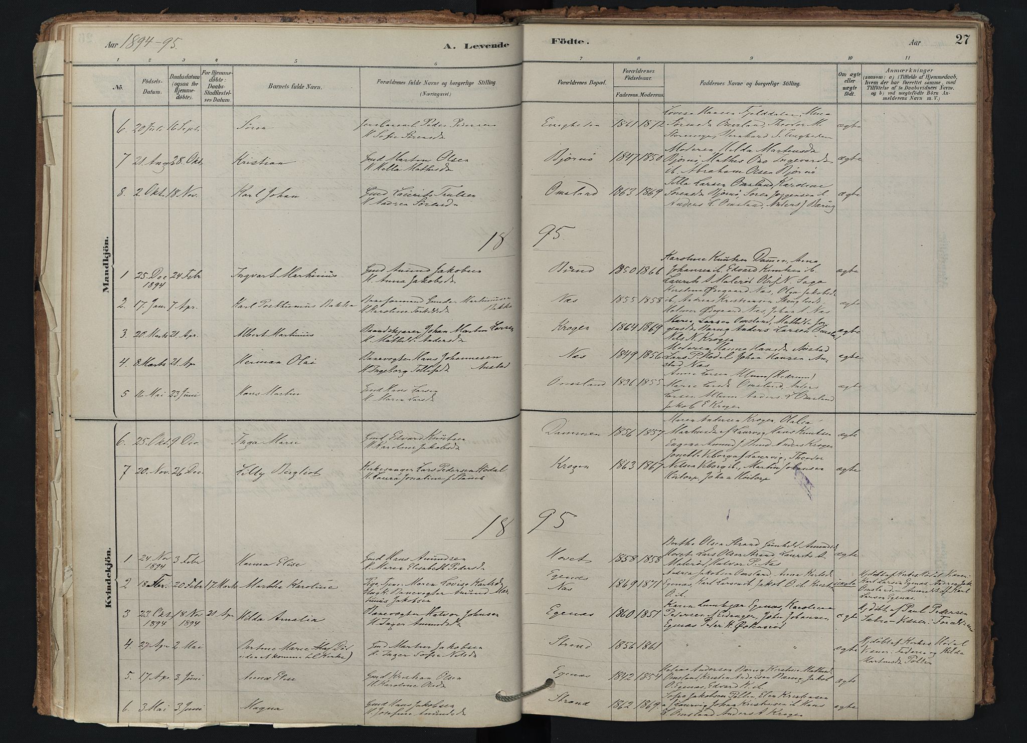 Brunlanes kirkebøker, SAKO/A-342/F/Fd/L0001: Ministerialbok nr. IV 1, 1878-1917, s. 27