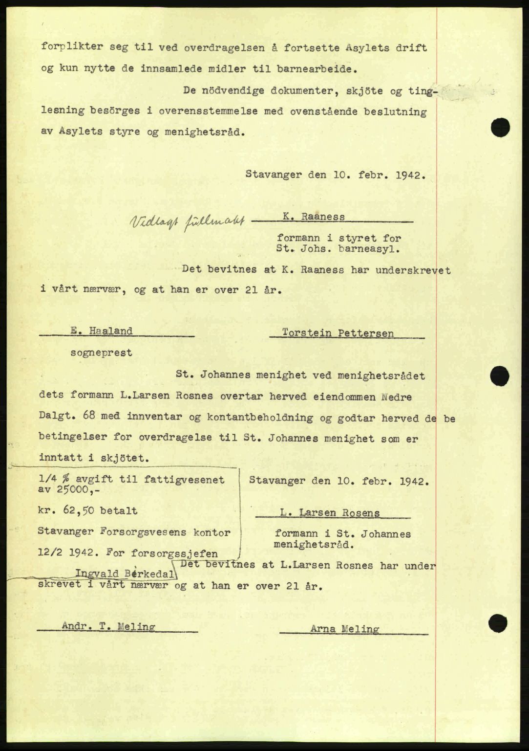 Stavanger byrett, SAST/A-100455/002/G/Gb/L0017: Pantebok nr. A7, 1941-1943, Dagboknr: 373/1942