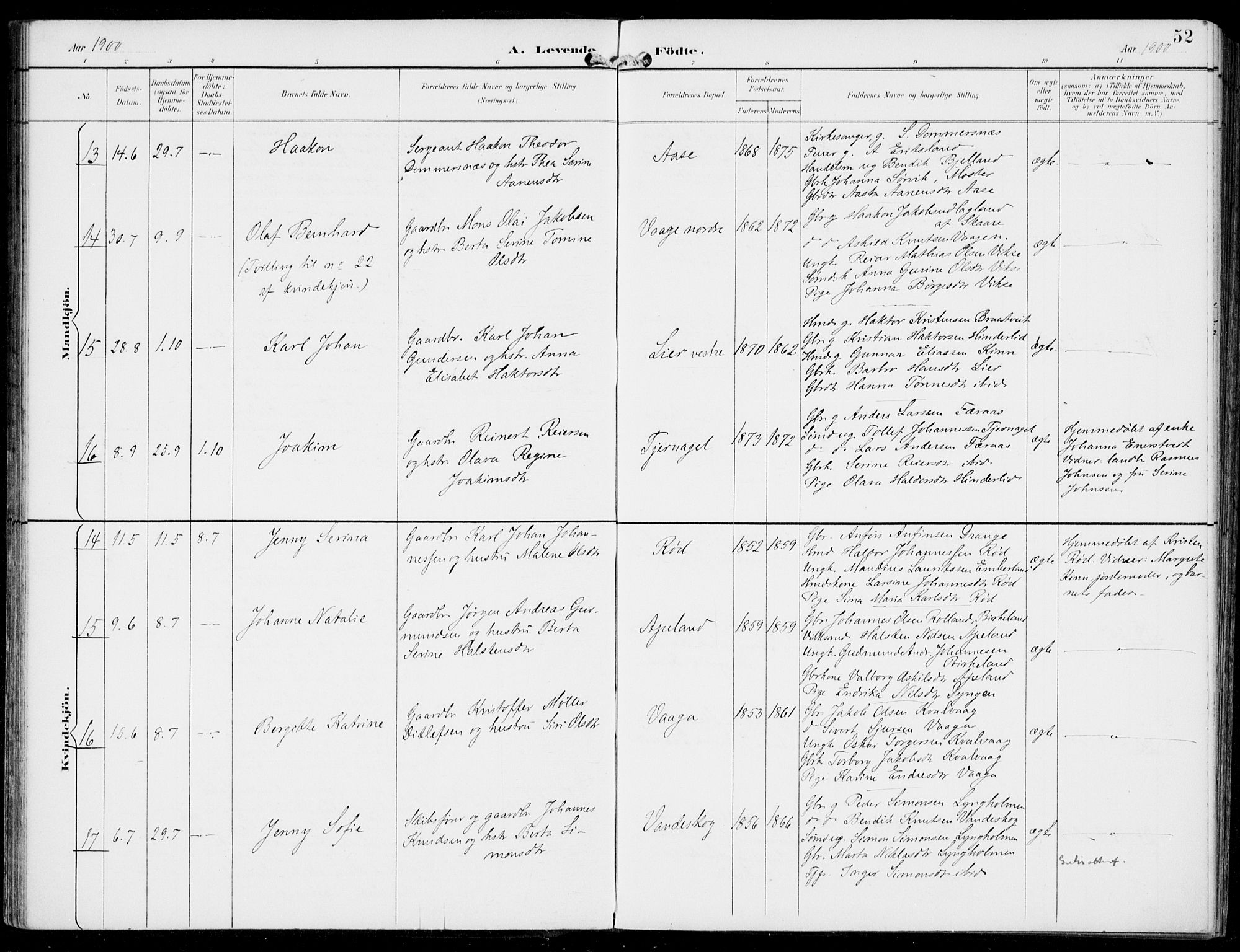 Sveio Sokneprestembete, AV/SAB-A-78501/H/Haa: Ministerialbok nr. B  3, 1894-1906, s. 52