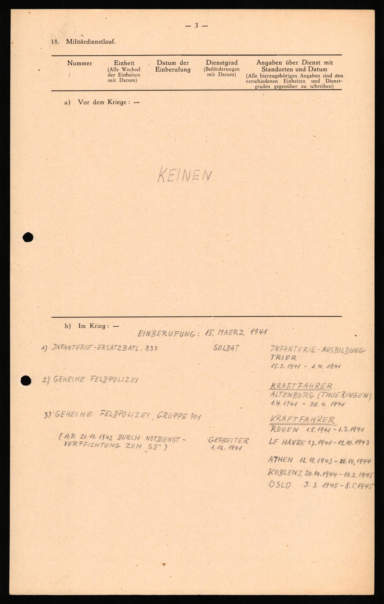 Forsvaret, Forsvarets overkommando II, AV/RA-RAFA-3915/D/Db/L0018: CI Questionaires. Tyske okkupasjonsstyrker i Norge. Tyskere., 1945-1946, s. 187