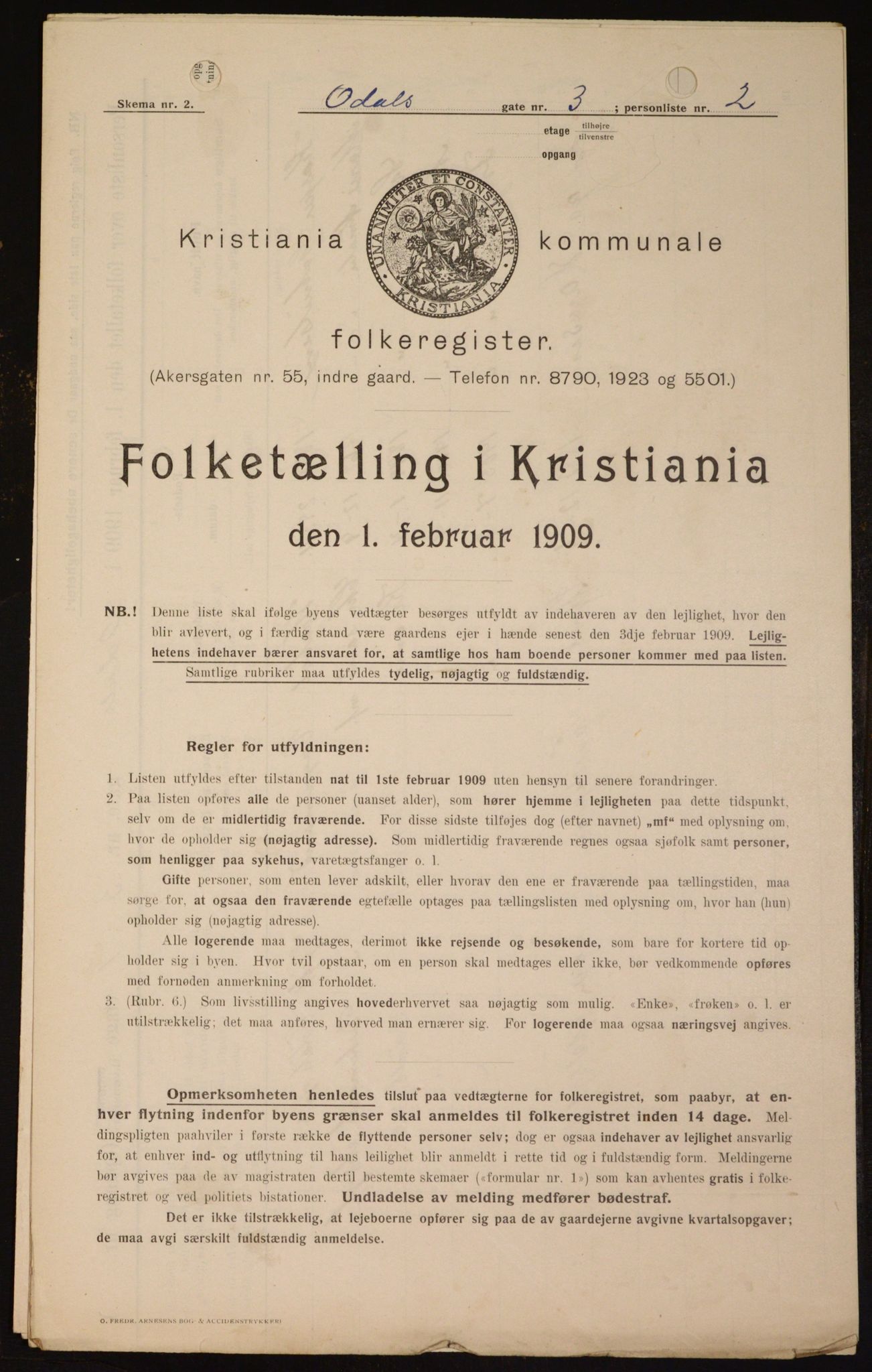 OBA, Kommunal folketelling 1.2.1909 for Kristiania kjøpstad, 1909, s. 67398