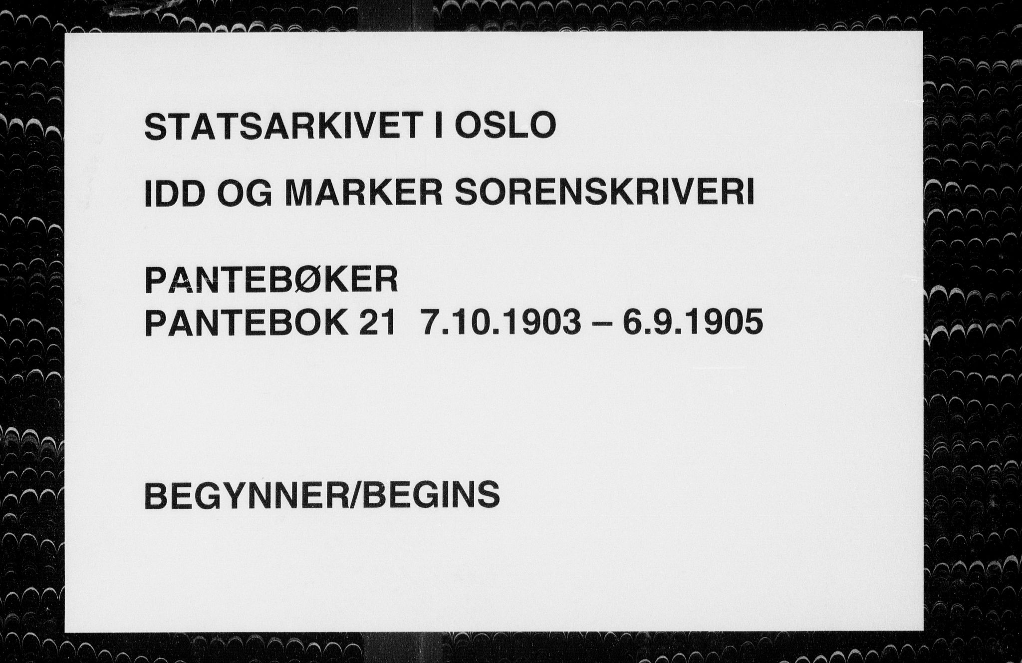 Idd og Marker sorenskriveri, AV/SAO-A-10283/G/Gb/Gba/L0021: Pantebok nr. 21, 1903-1905