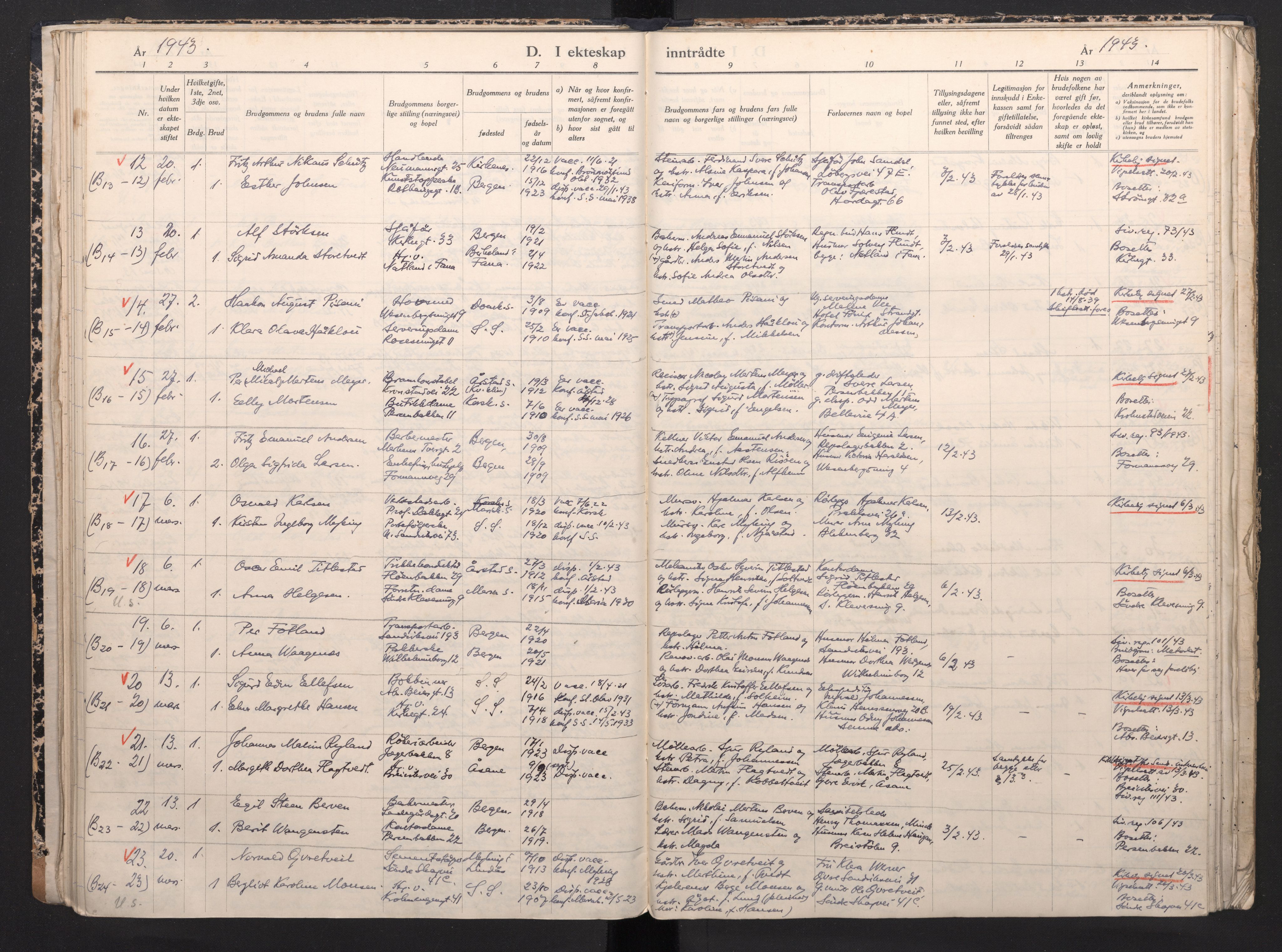 Sandviken Sokneprestembete, AV/SAB-A-77601/H/Ha: Ministerialbok nr. H 1, 1942-1945