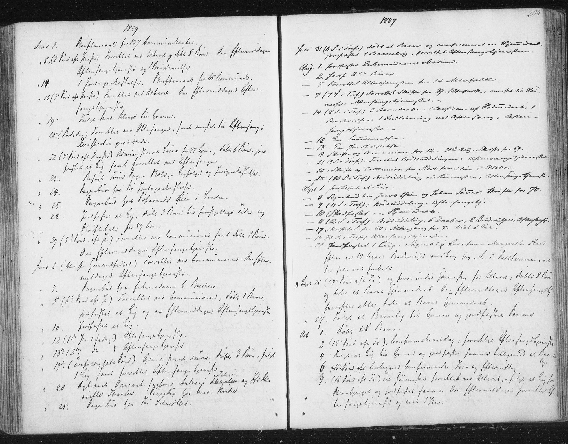 Ministerialprotokoller, klokkerbøker og fødselsregistre - Sør-Trøndelag, SAT/A-1456/602/L0127: Residerende kapellans bok nr. 602B01, 1821-1875, s. 204