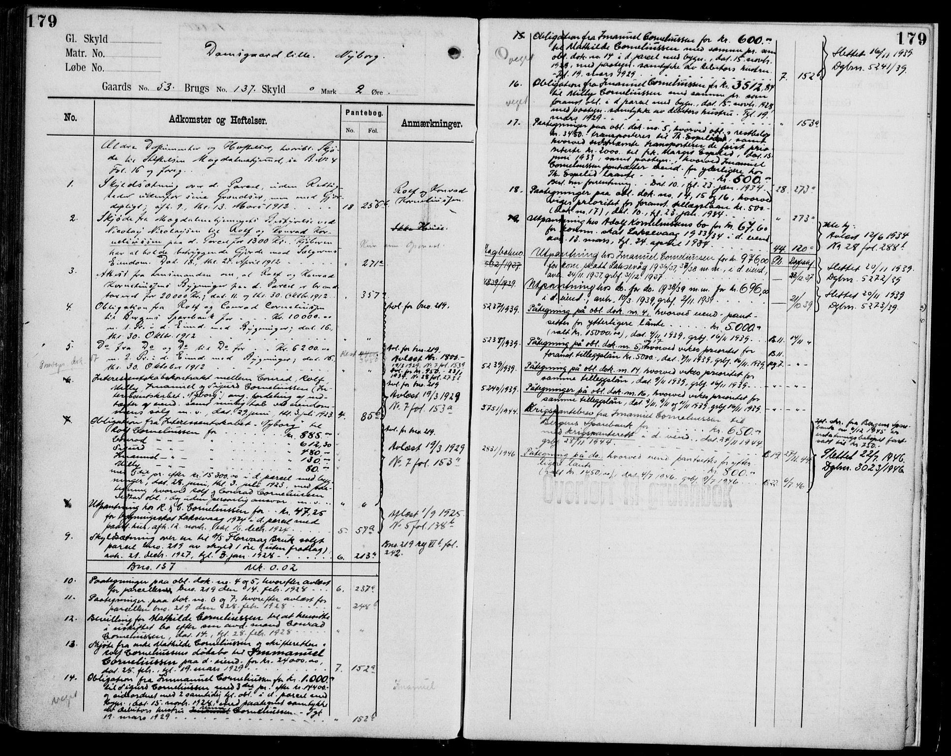 Midhordland sorenskriveri, AV/SAB-A-3001/1/G/Ga/Gab/L0113: Panteregister nr. II.A.b.113, s. 179