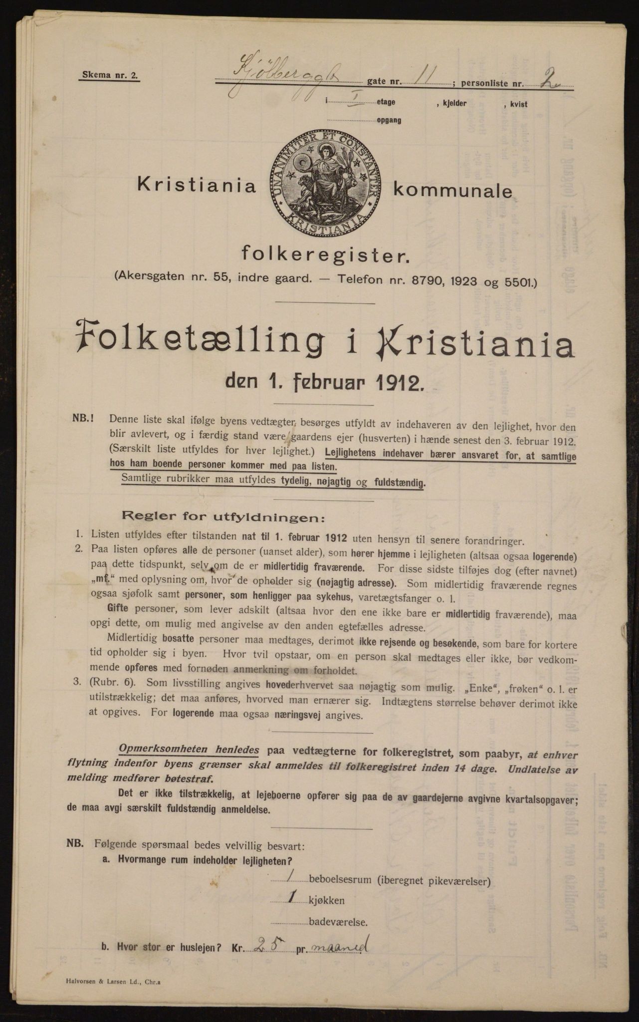 OBA, Kommunal folketelling 1.2.1912 for Kristiania, 1912, s. 51761