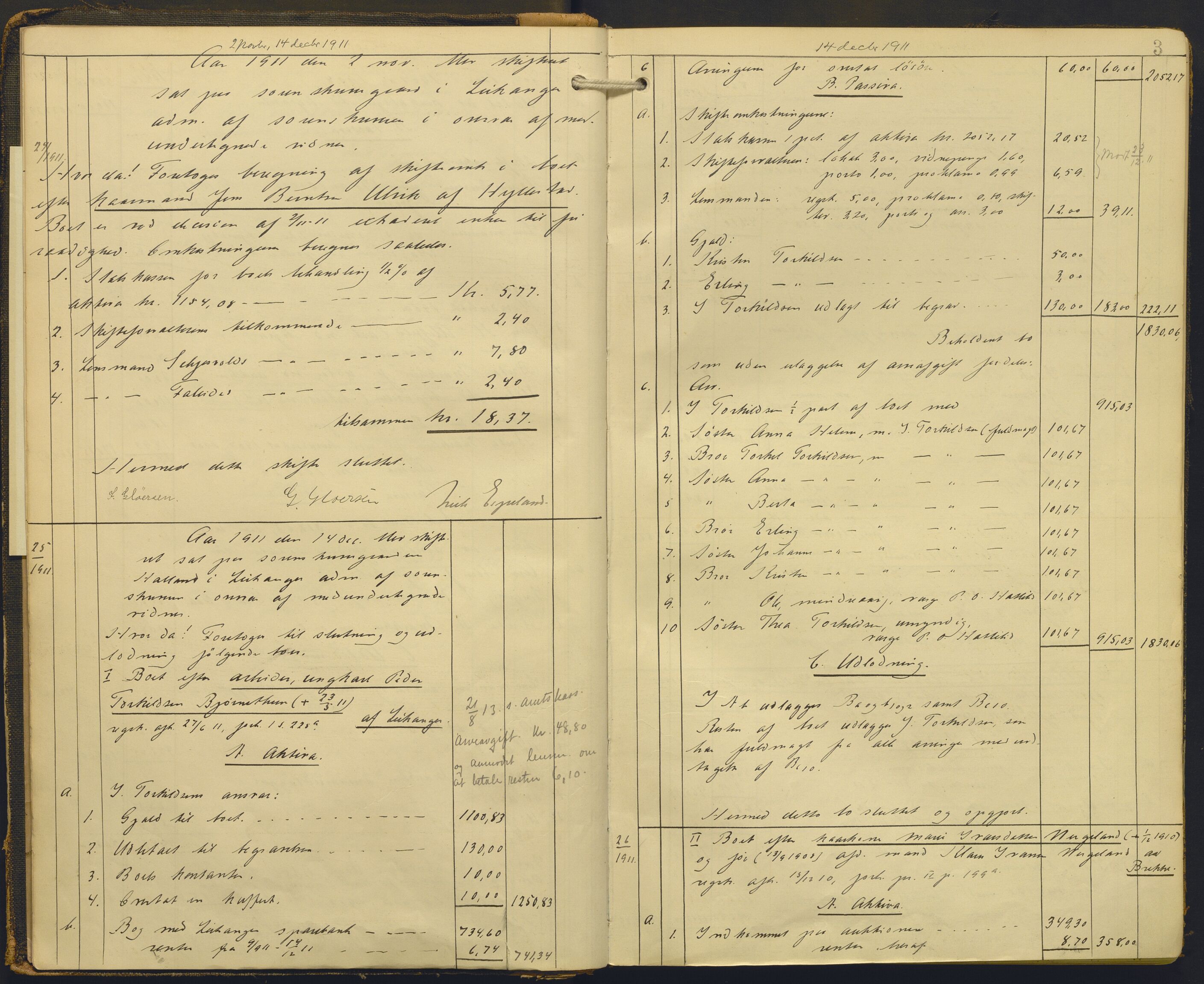 Ytre Sogn tingrett, AV/SAB-A-2601/1/H/Hc/L0006: Skifteutlodningsprotokoll, 1911-1919, s. 2b-3a