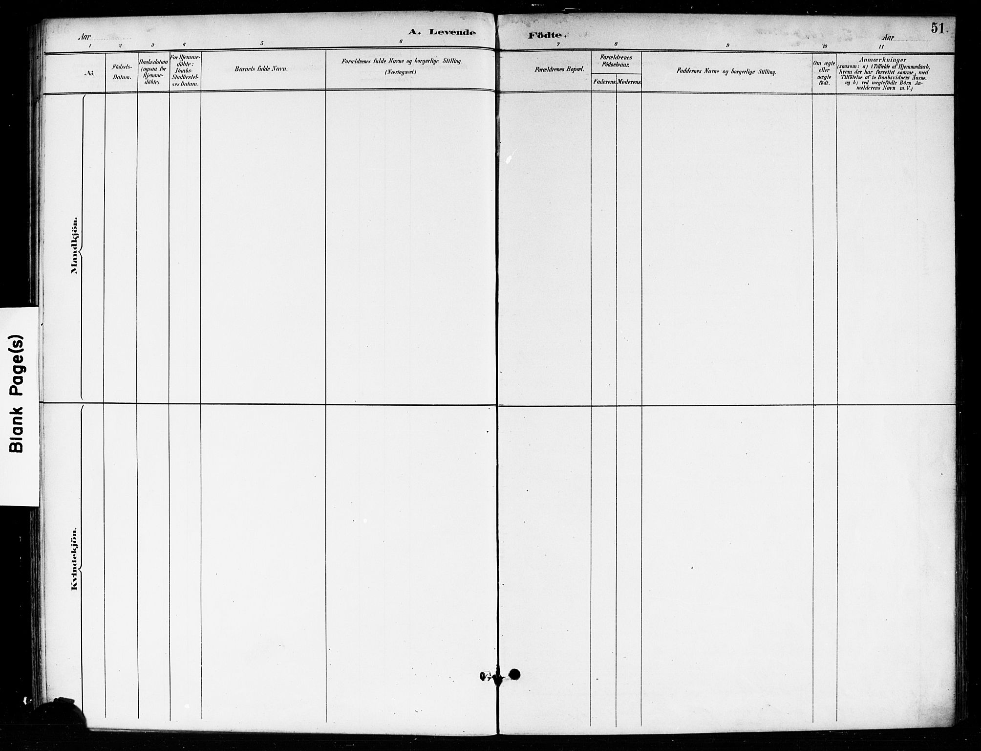 Skiptvet prestekontor Kirkebøker, SAO/A-20009/F/Fa/L0010: Ministerialbok nr. 10, 1890-1900, s. 51