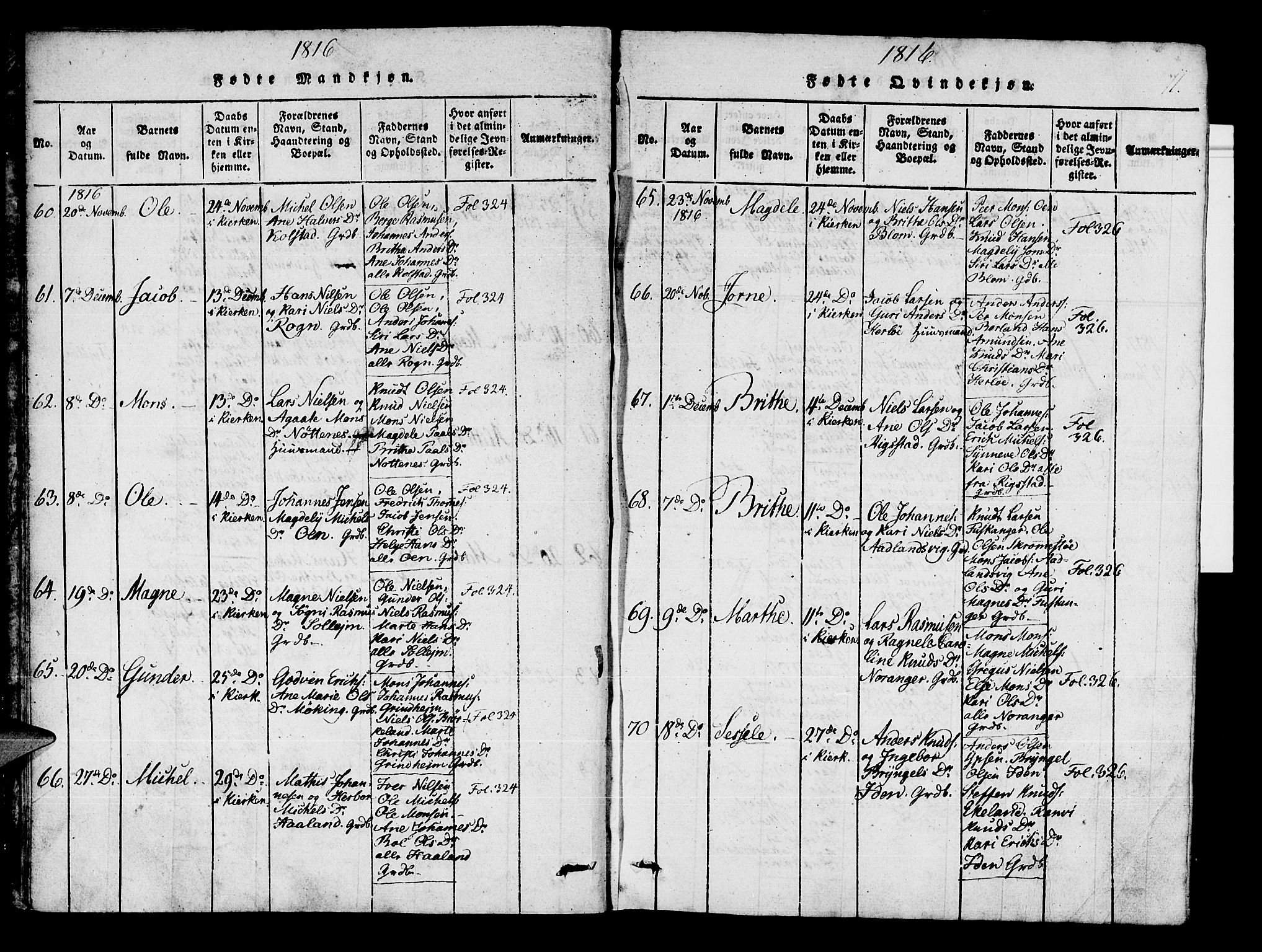 Manger sokneprestembete, AV/SAB-A-76801/H/Haa: Ministerialbok nr. A 3, 1816-1824, s. 11