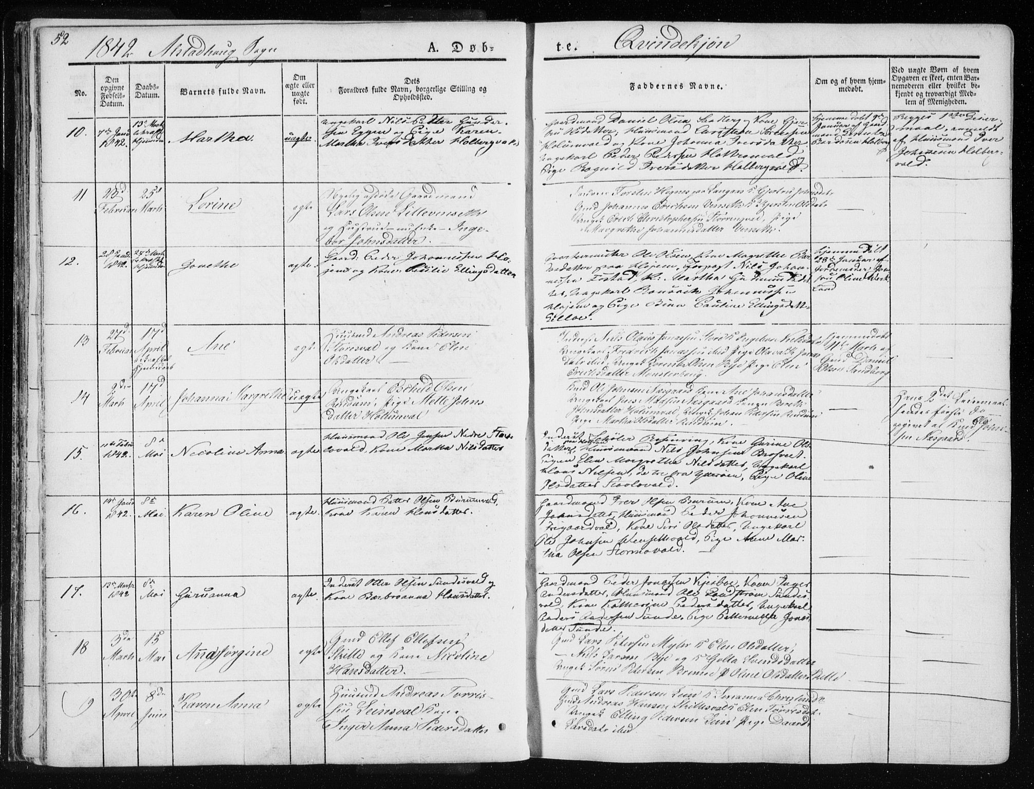 Ministerialprotokoller, klokkerbøker og fødselsregistre - Nord-Trøndelag, SAT/A-1458/717/L0154: Ministerialbok nr. 717A06 /1, 1836-1849, s. 52
