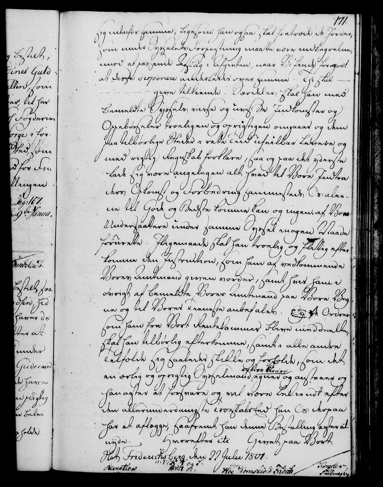 Rentekammeret, Kammerkanselliet, RA/EA-3111/G/Gg/Gge/L0006: Norsk bestallingsprotokoll med register (merket RK 53.30), 1773-1814, s. 171