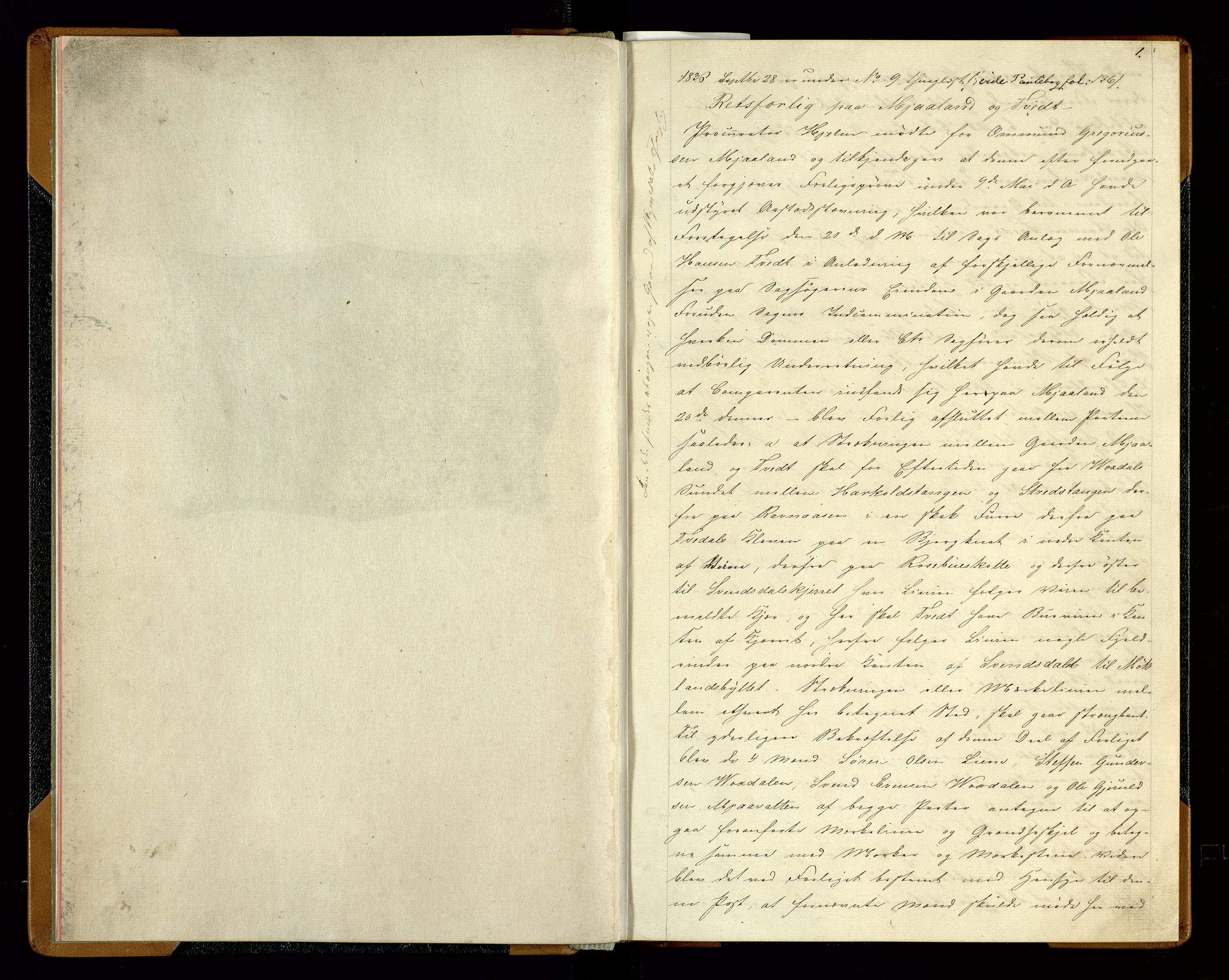 Setesdal sorenskriveri, SAK/1221-0011/G/Gb/L0054: Pantebok nr. 1, 1826-1852, s. 1
