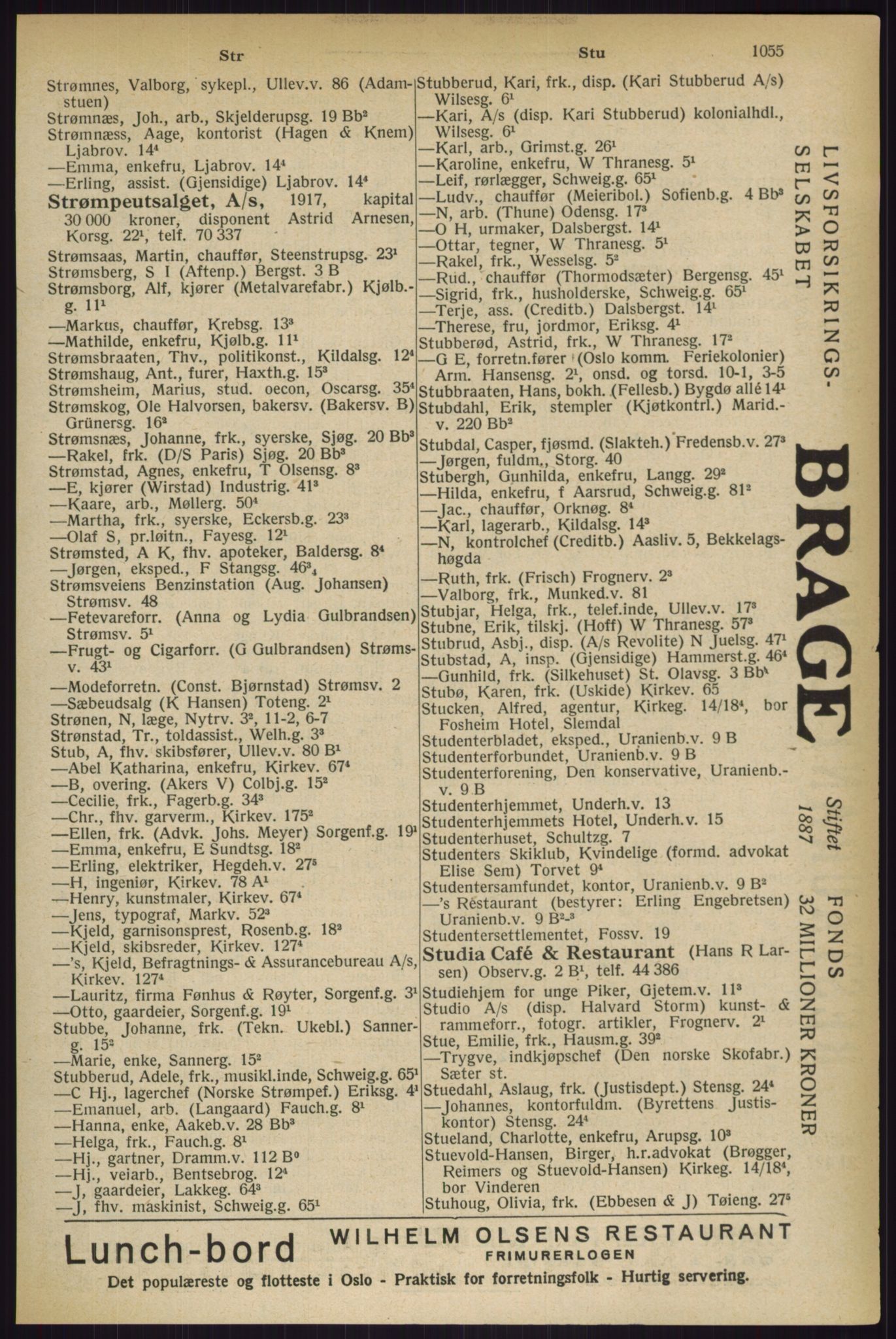 Kristiania/Oslo adressebok, PUBL/-, 1927, s. 1055