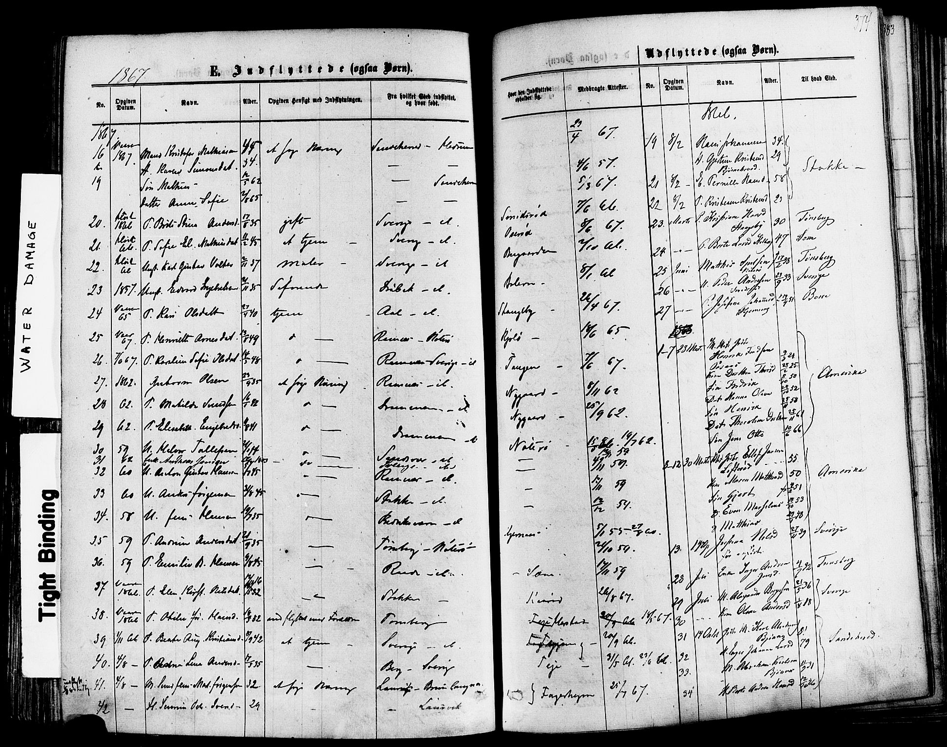 Nøtterøy kirkebøker, AV/SAKO-A-354/F/Fa/L0007: Ministerialbok nr. I 7, 1865-1877, s. 374