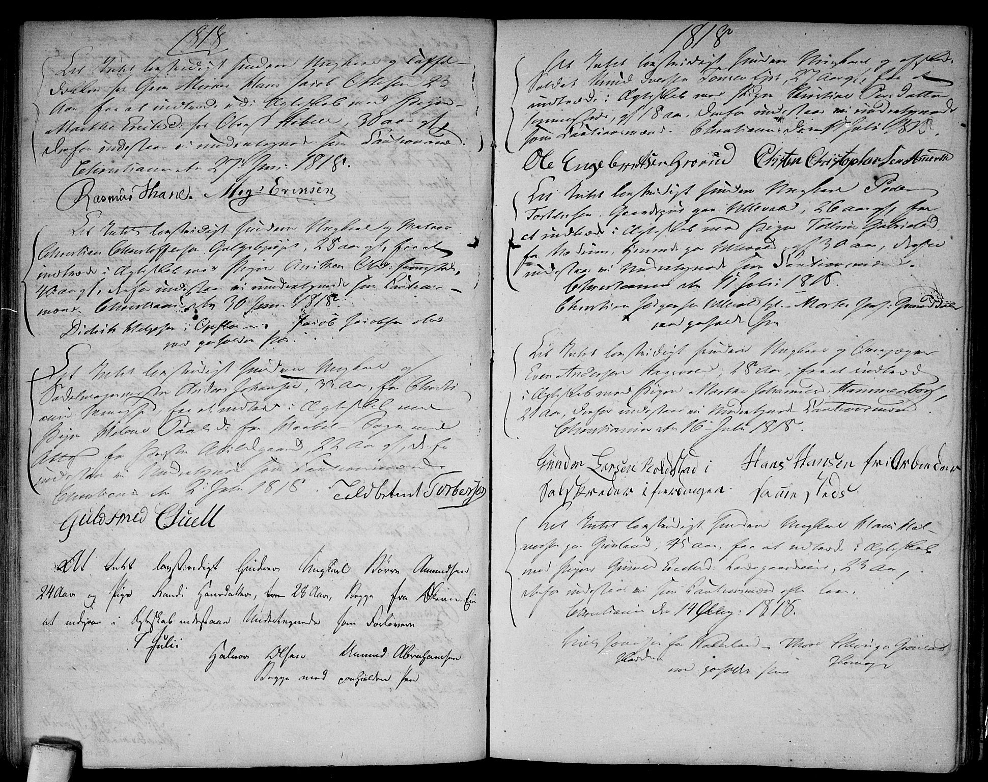 Aker prestekontor kirkebøker, AV/SAO-A-10861/L/L0005: Forlovererklæringer nr. 5, 1796-1821