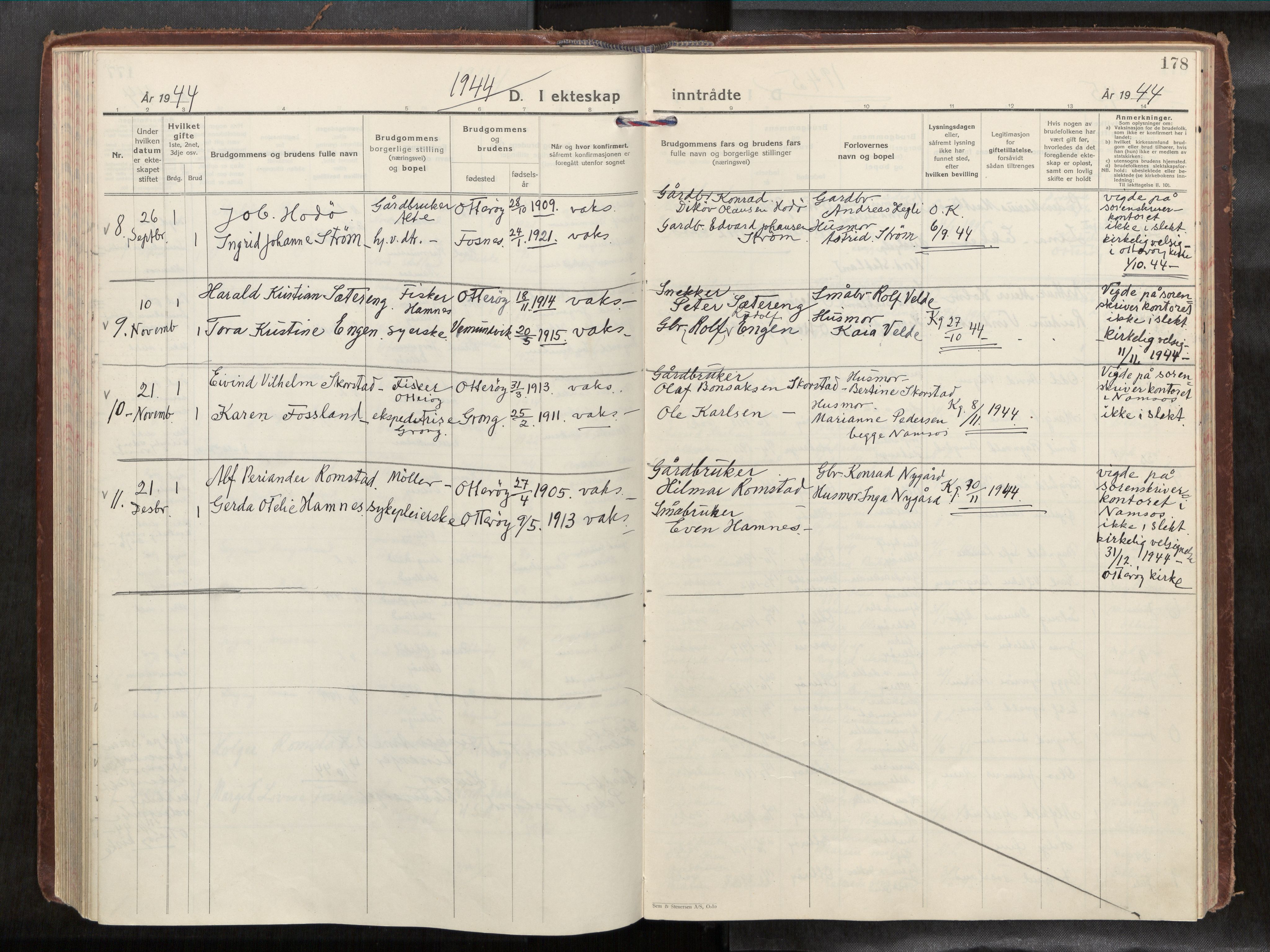 Ministerialprotokoller, klokkerbøker og fødselsregistre - Nord-Trøndelag, AV/SAT-A-1458/774/L0629a: Ministerialbok nr. 774A04, 1927-1945, s. 178