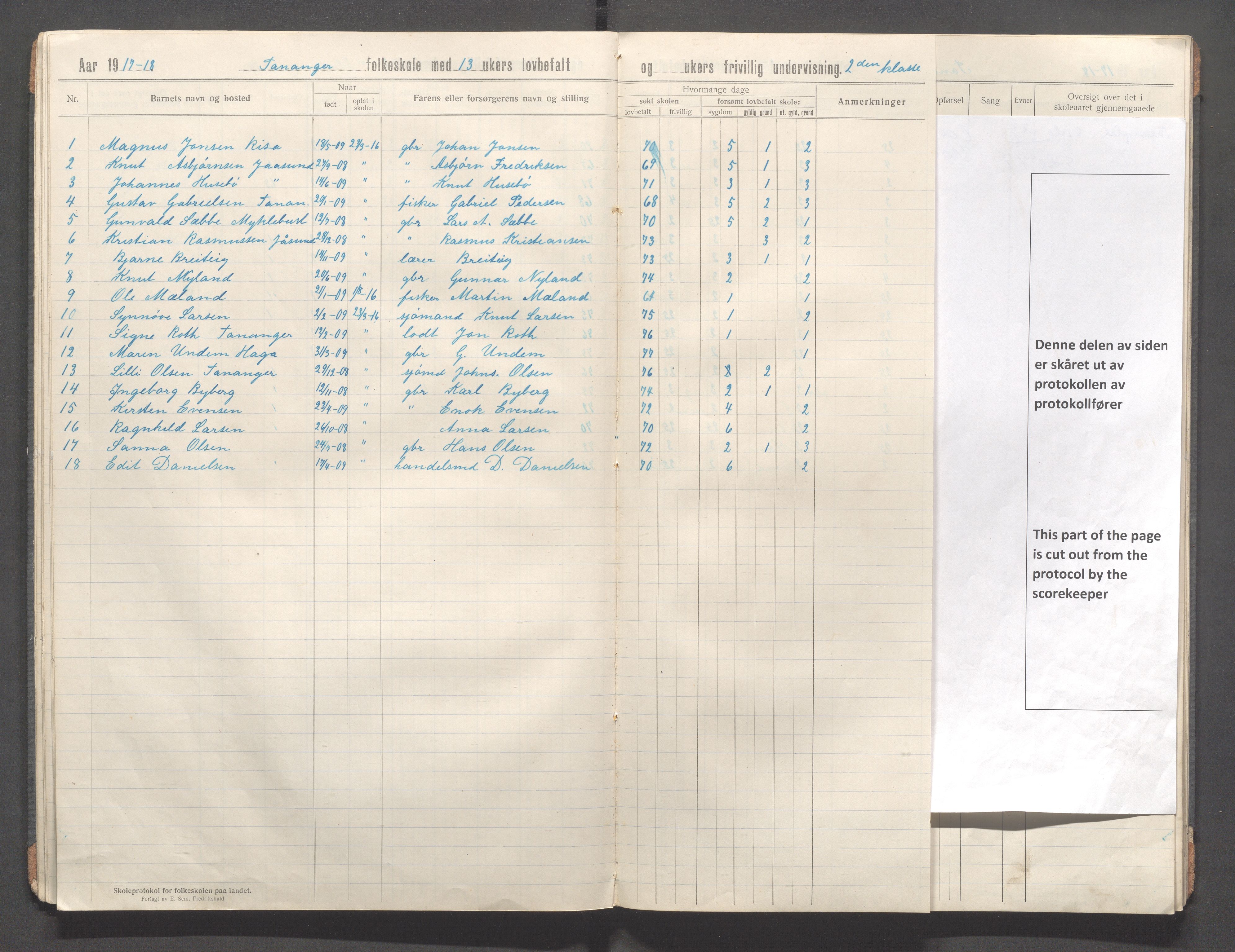 Håland kommune - Tananger skole, IKAR/K-102443/F/L0006: Skoleprotokoll, 1915-1920, s. 25