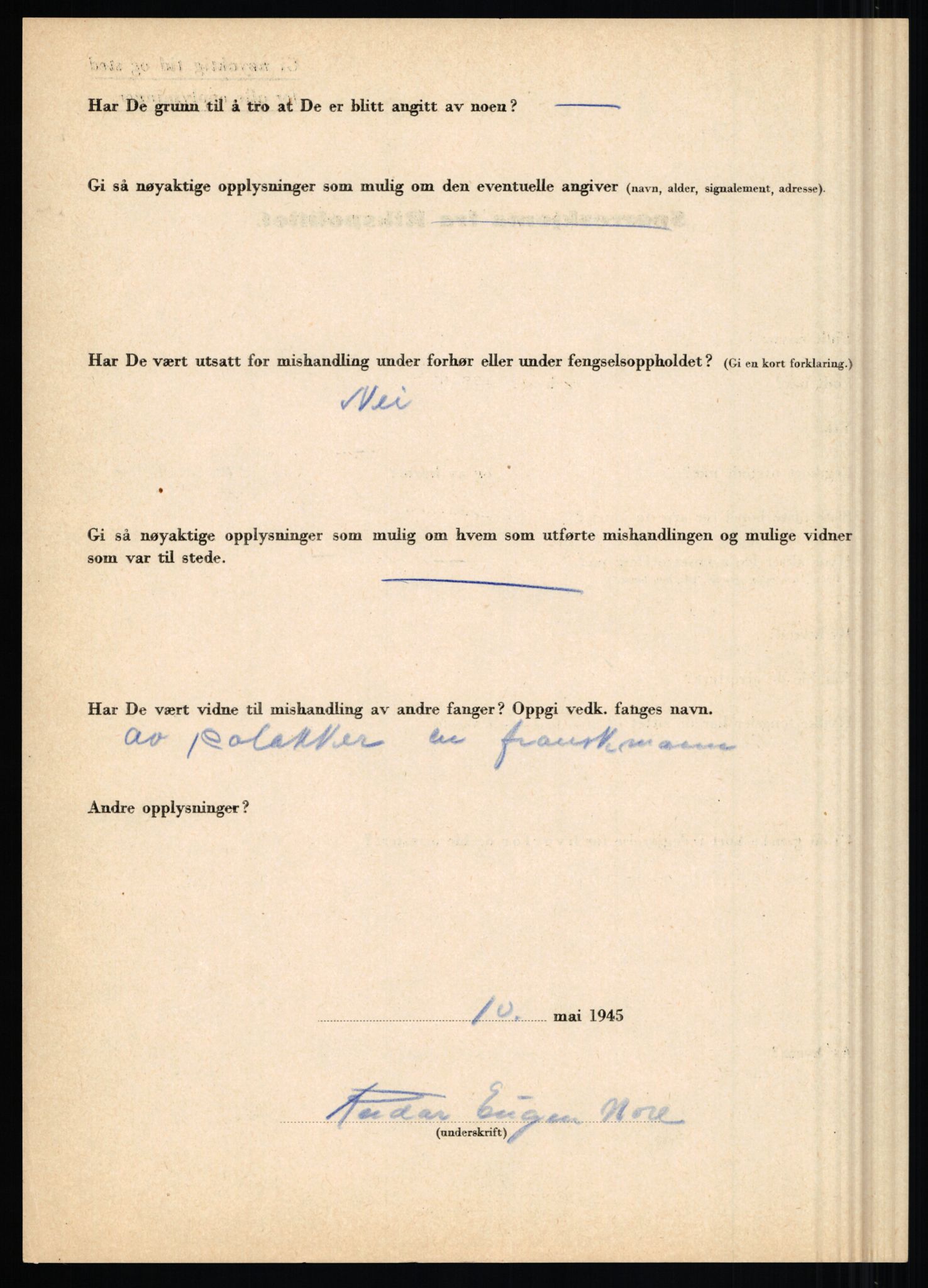 Rikspolitisjefen, AV/RA-S-1560/L/L0012: Mogensen, Øivind - Noraas, Lars, 1940-1945, s. 1089