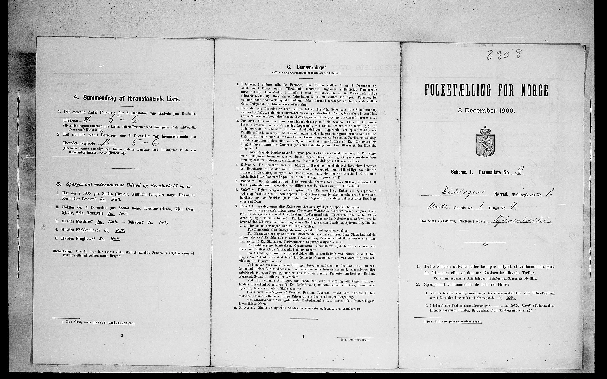 SAH, Folketelling 1900 for 0420 Eidskog herred, 1900, s. 161