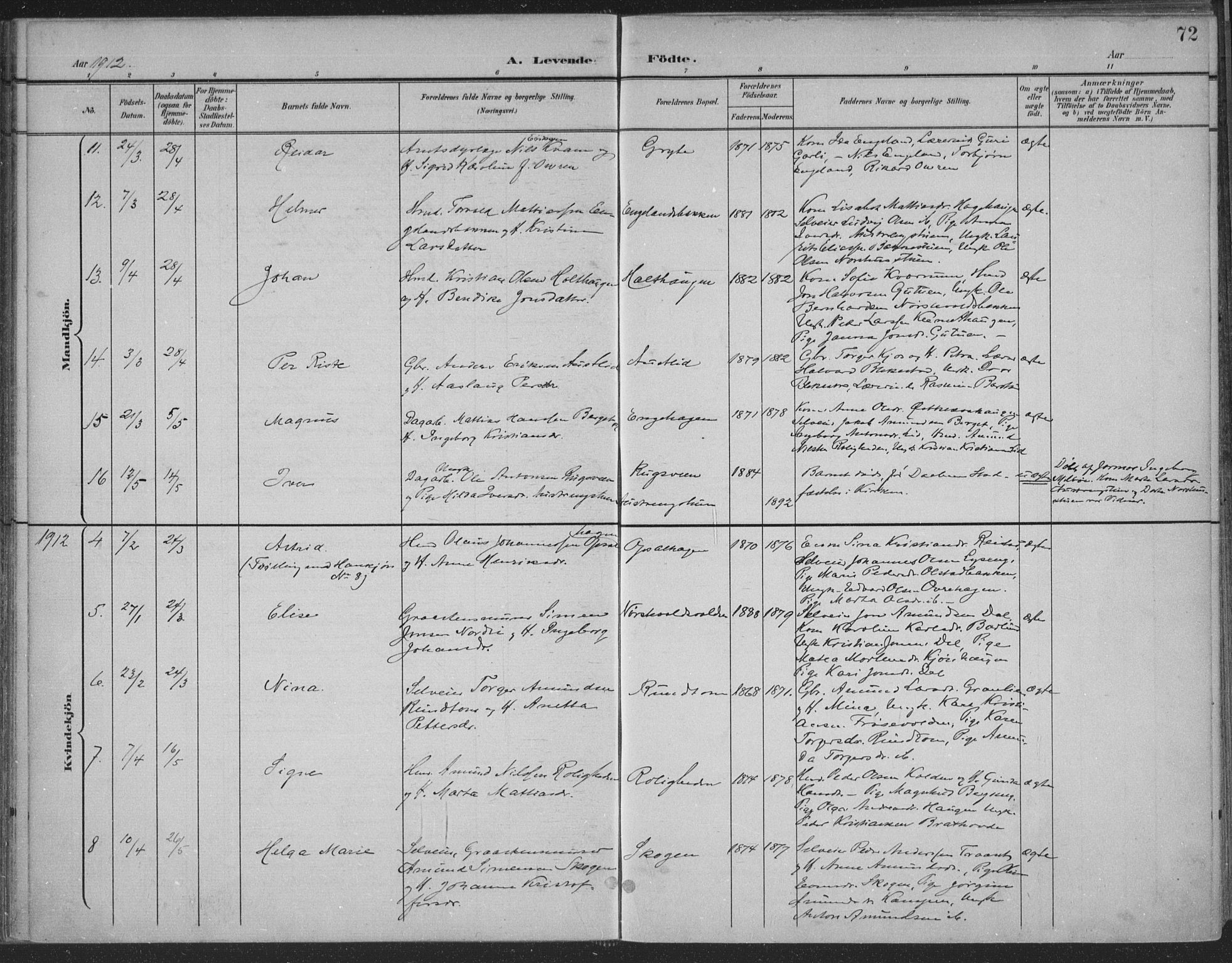 Østre Gausdal prestekontor, SAH/PREST-092/H/Ha/Haa/L0004: Ministerialbok nr. 4, 1898-1914, s. 72