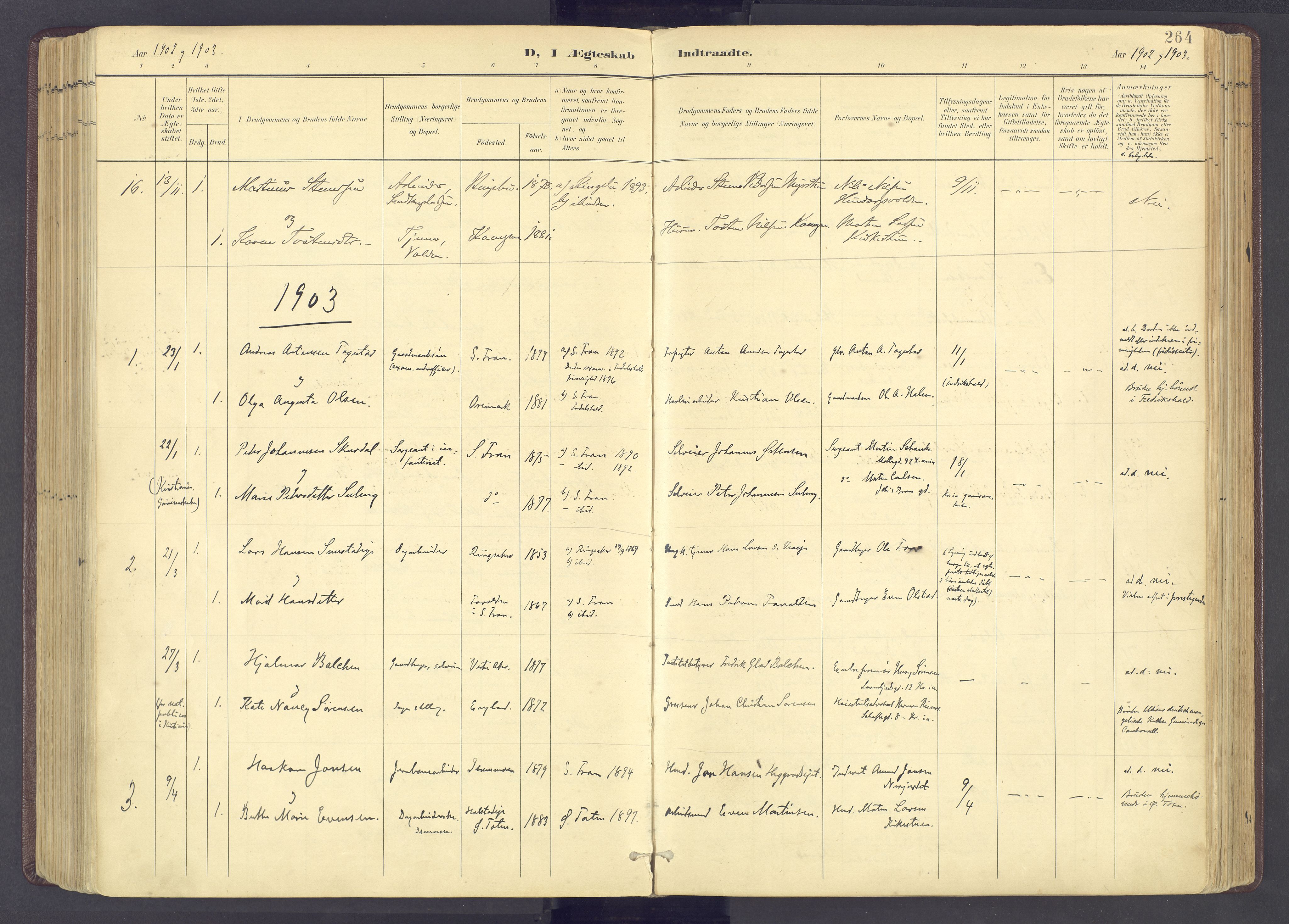 Sør-Fron prestekontor, SAH/PREST-010/H/Ha/Haa/L0004: Ministerialbok nr. 4, 1898-1919, s. 264